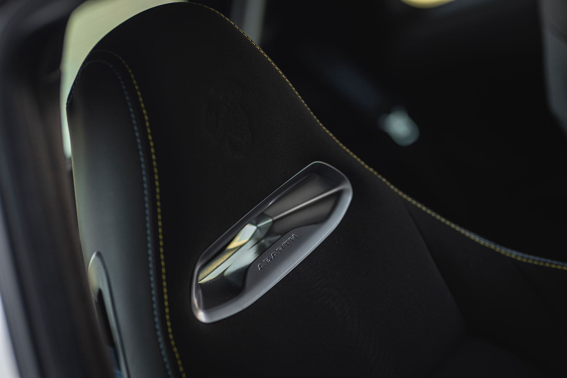 2024 abarth 500e interior seat detail