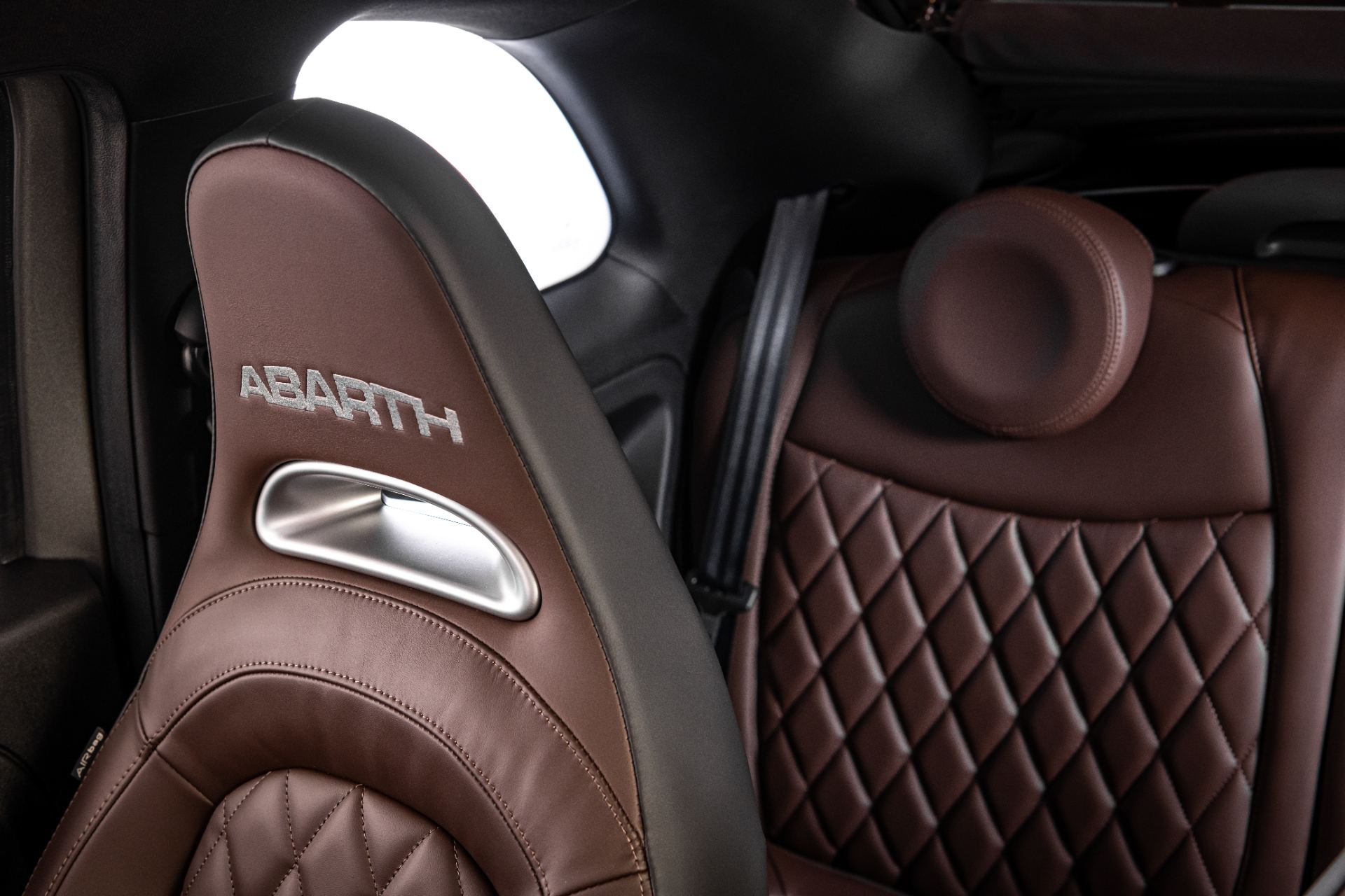 2021 abarth 595 interior brown leather seats