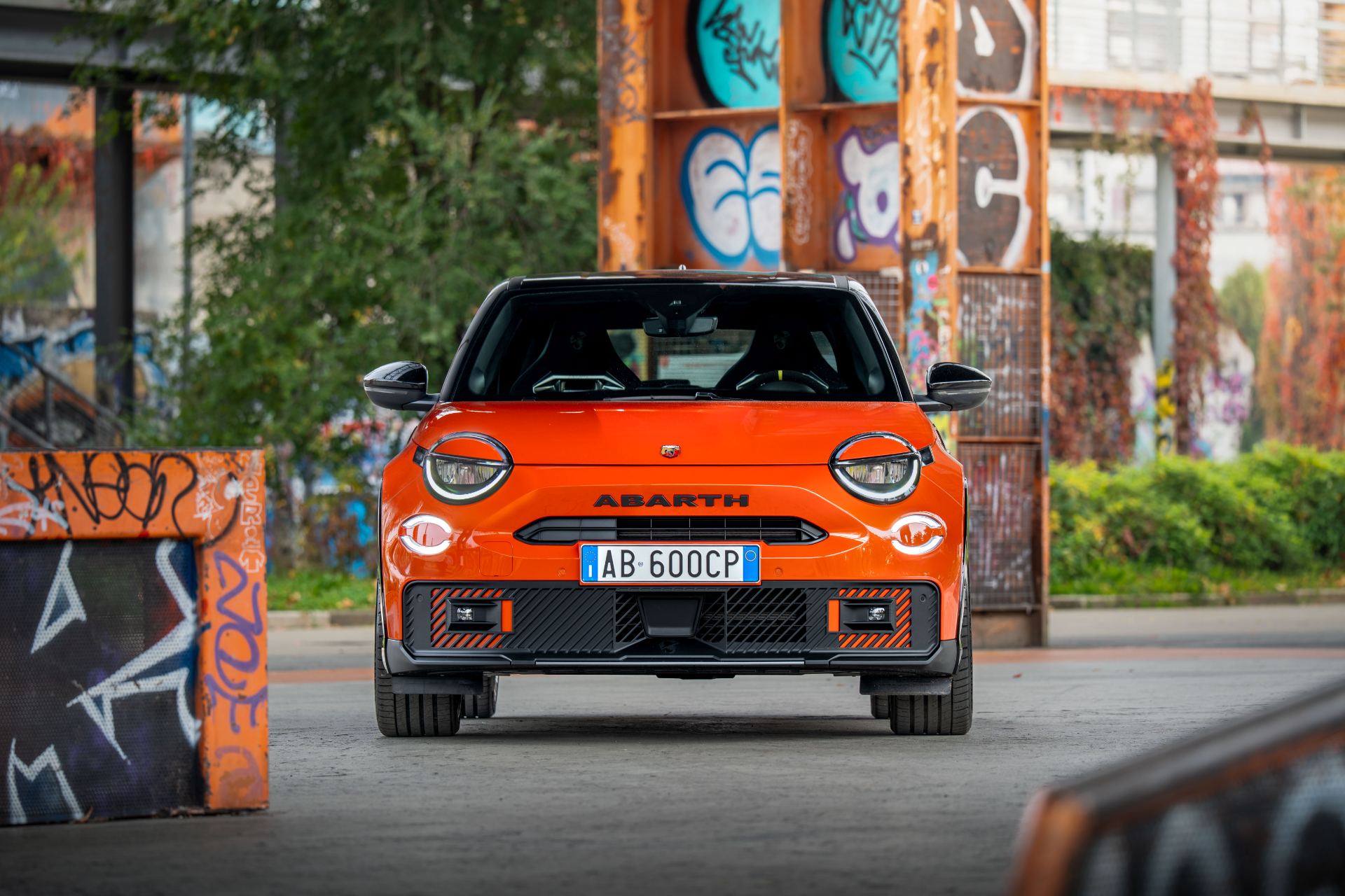 2025 abarth 600e front orange