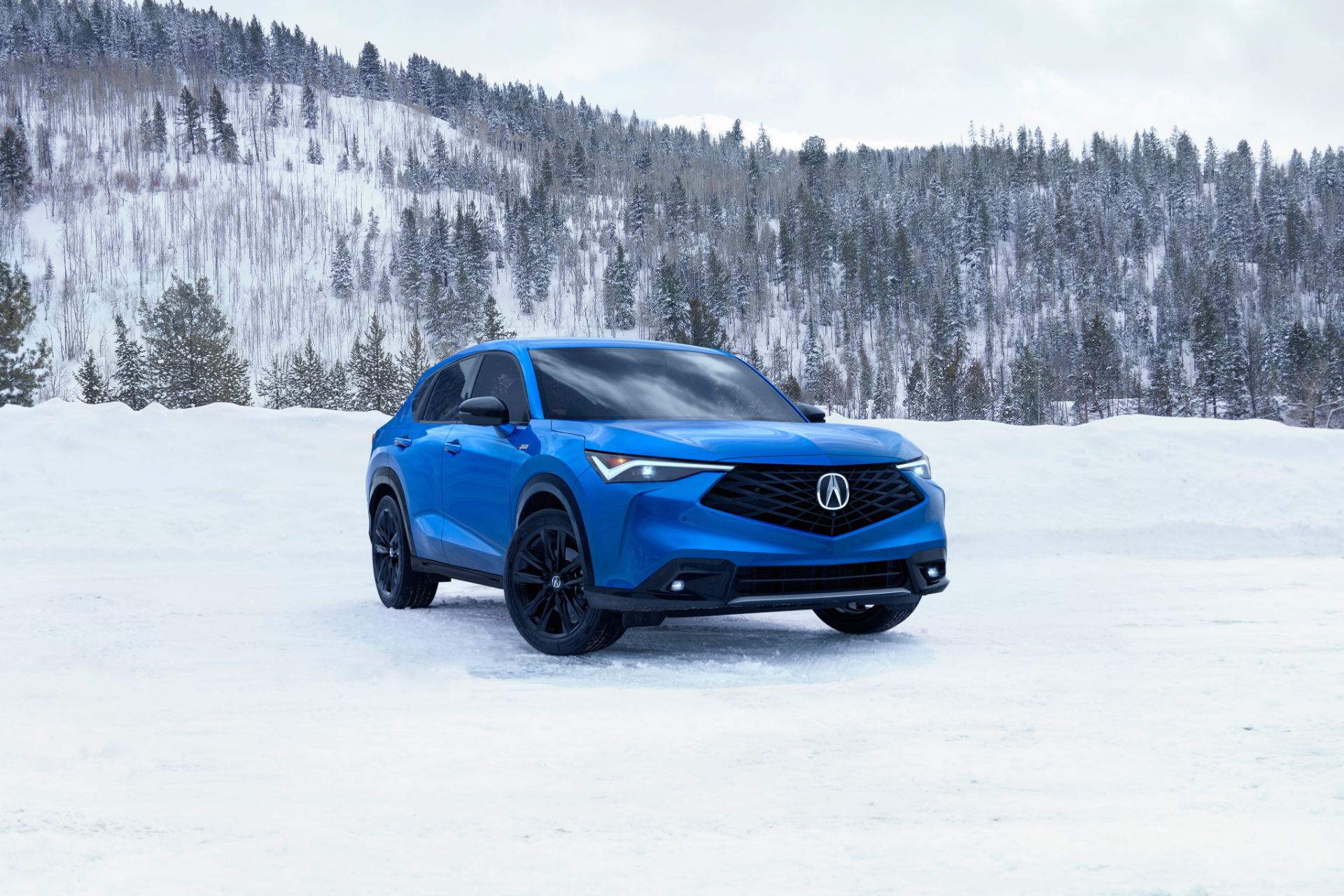 2026 acura adx front three quarter snow blue