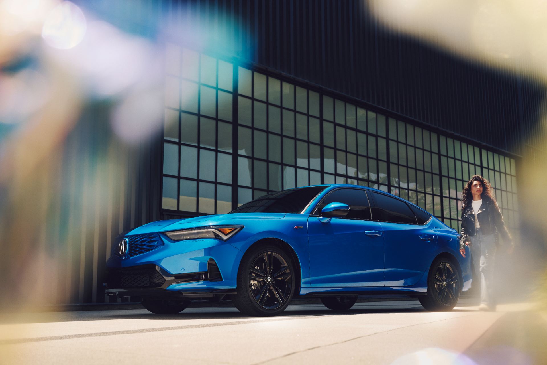 2026 acura integra a spec front three quarter blue