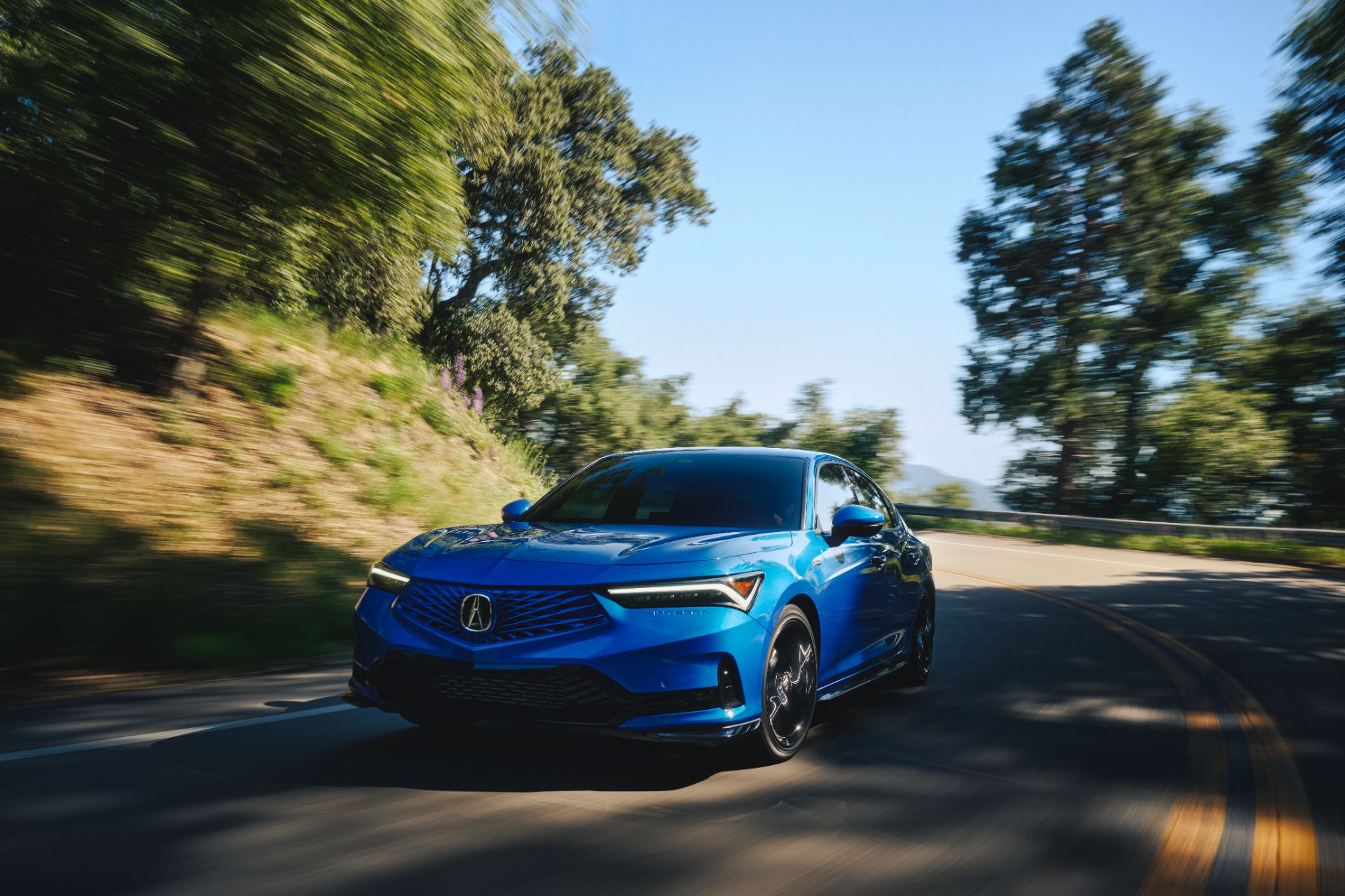 2026 acura integra a spec driving front blue