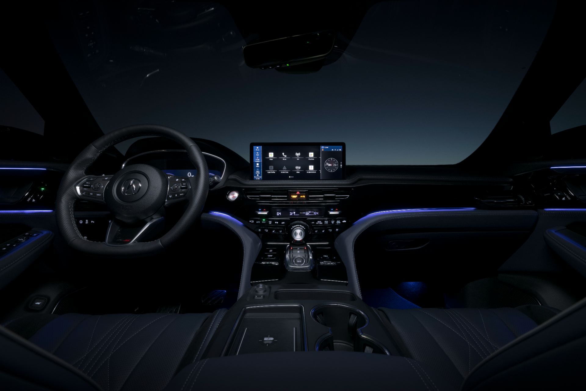acura mdx type s interior dashboard blue ambient lighting