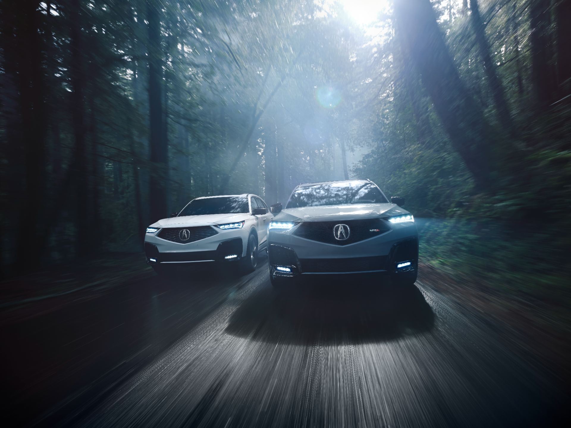 2025 acura mdx a spec and type s driving forest road