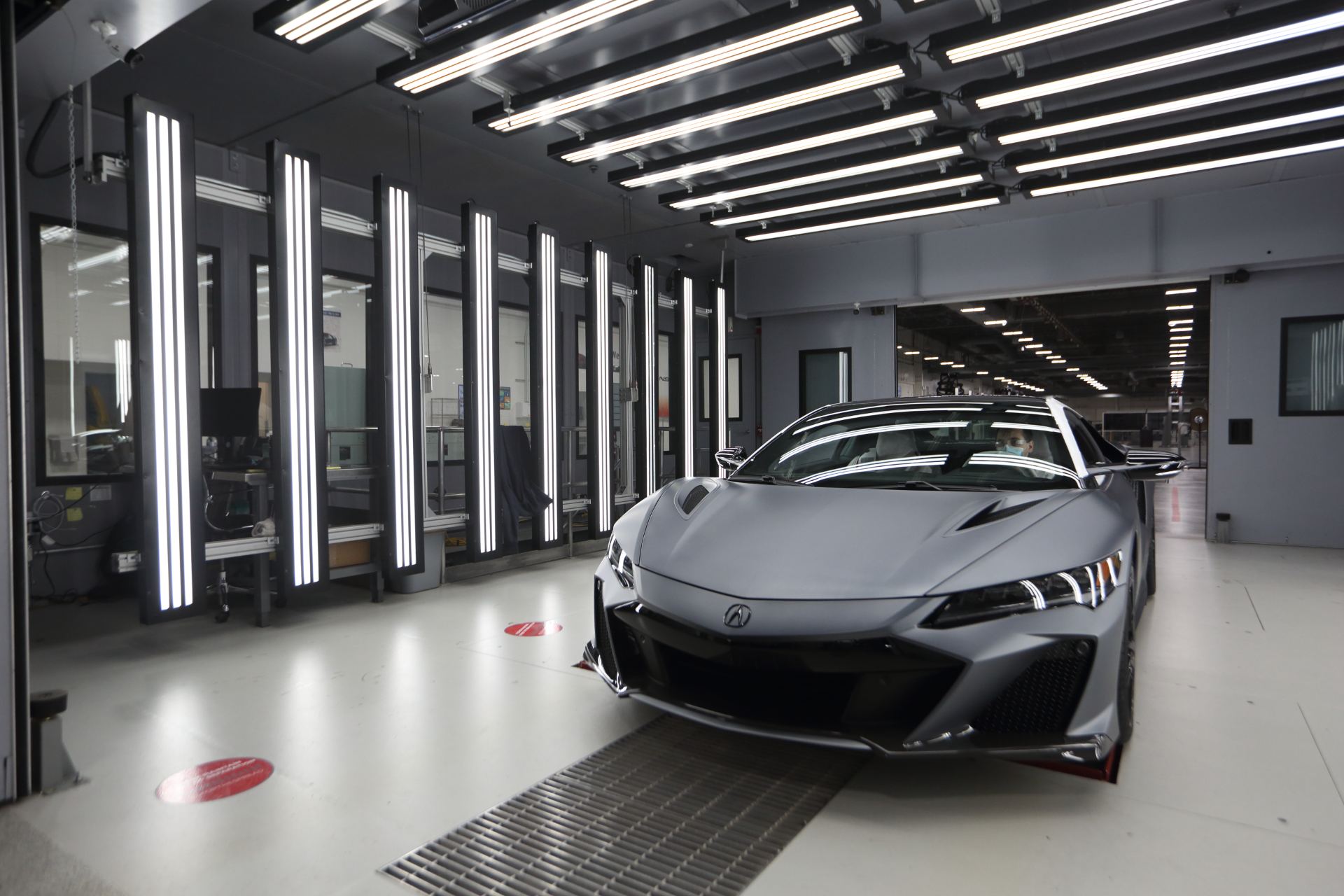 2022 acura nsx type s front three quarter garage grey