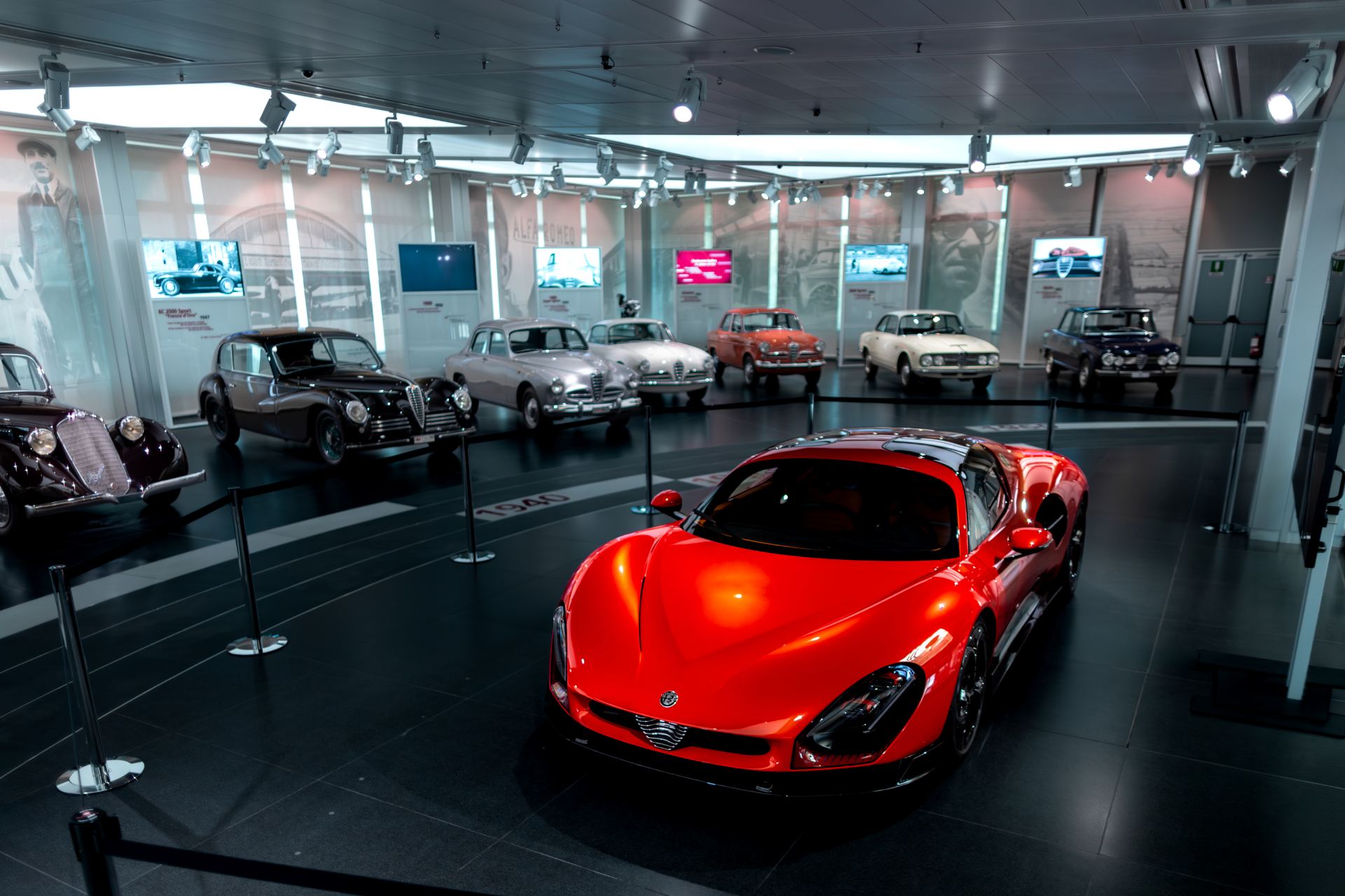 2024 alfa romeo 33 stradale front three quarter museum red