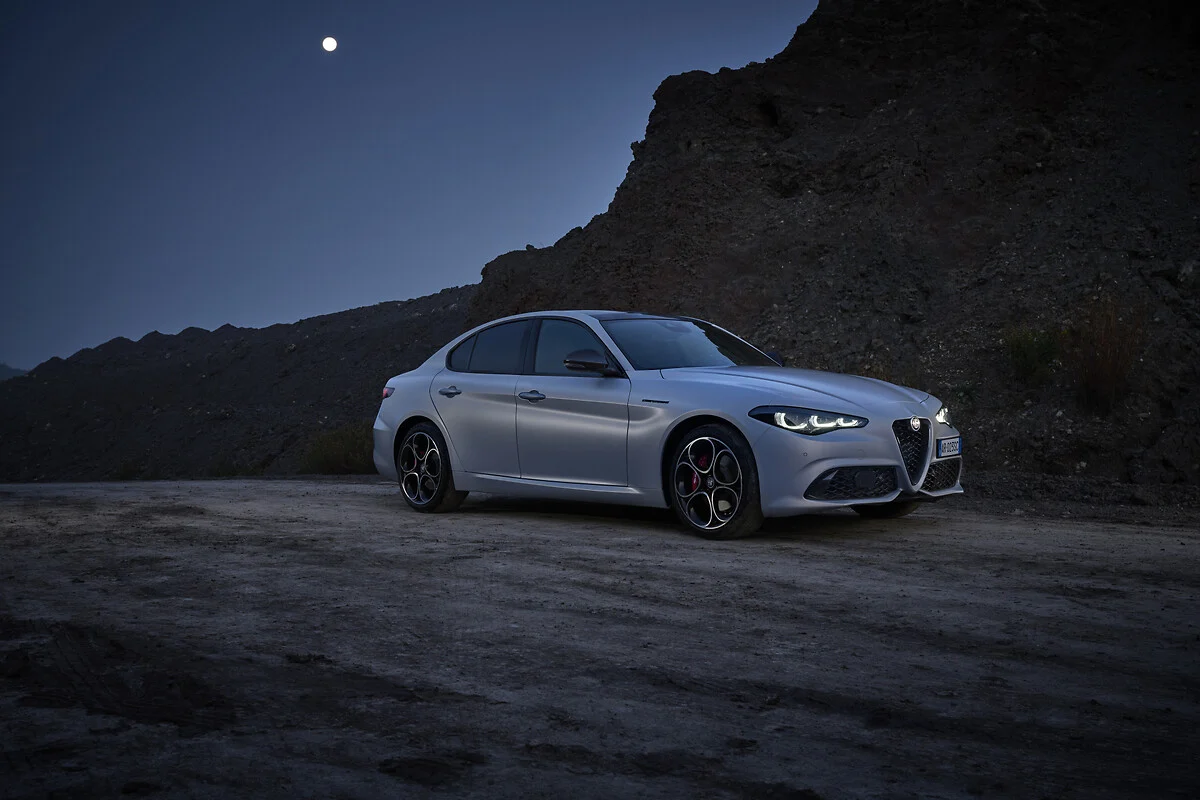 2026 alfa romeo giulia front three quarter dusk grey
