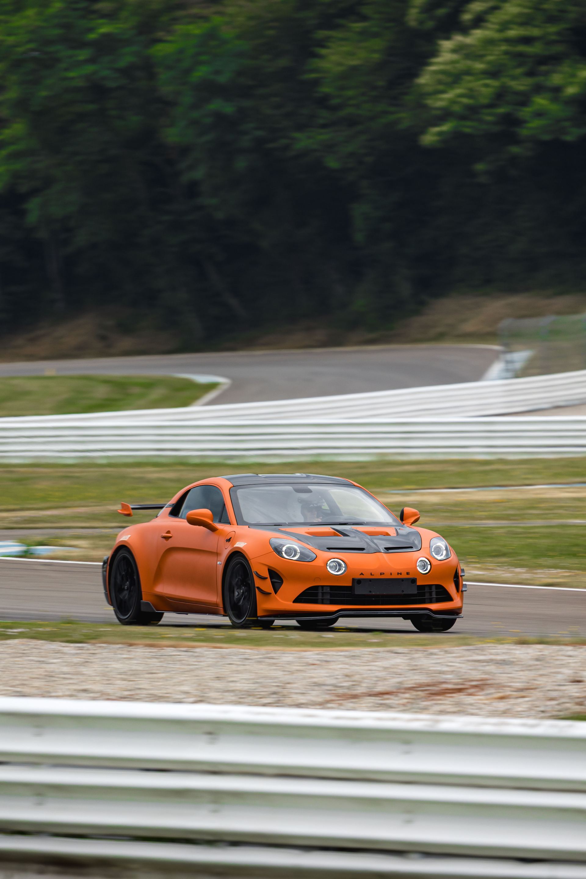 2026 alpine a110 r ultime driving front track corner orange