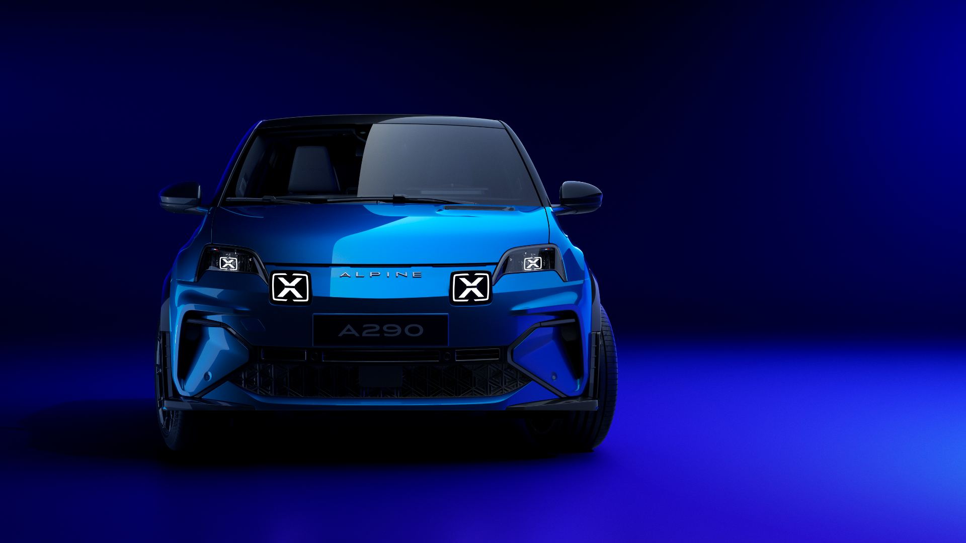 2026 alpine a290 gts front studio alpine vision blue