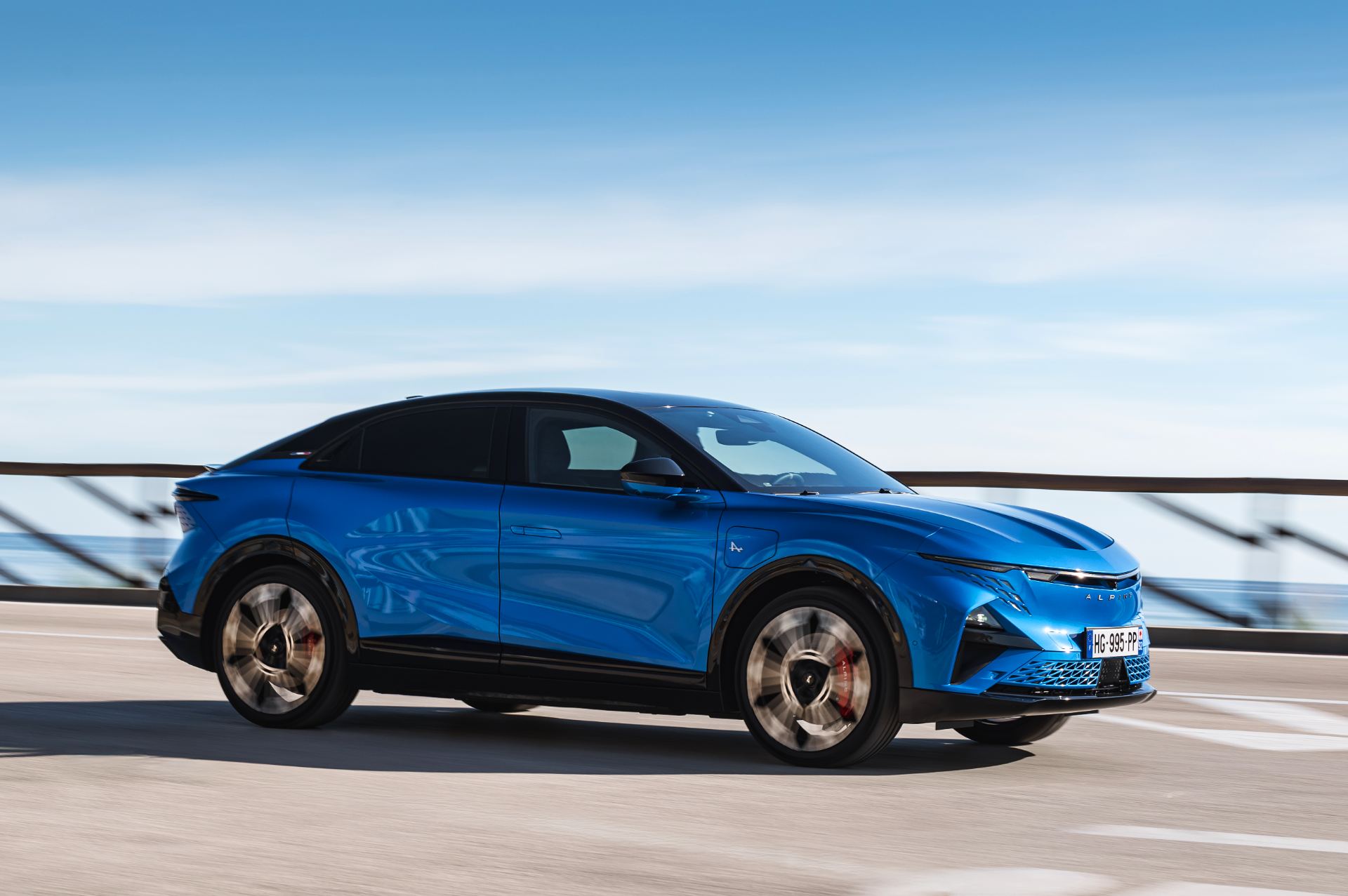 2026 alpine a390 gt front three quarter seafront alpine vision blue