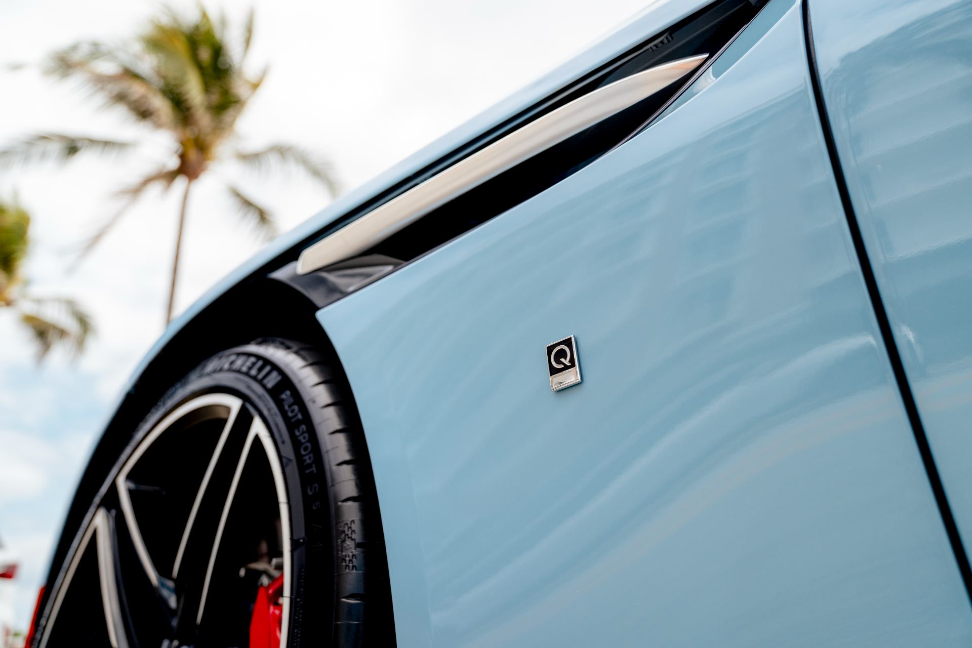 2026 aston martin db12 volante palm beach edition front wing q badge
