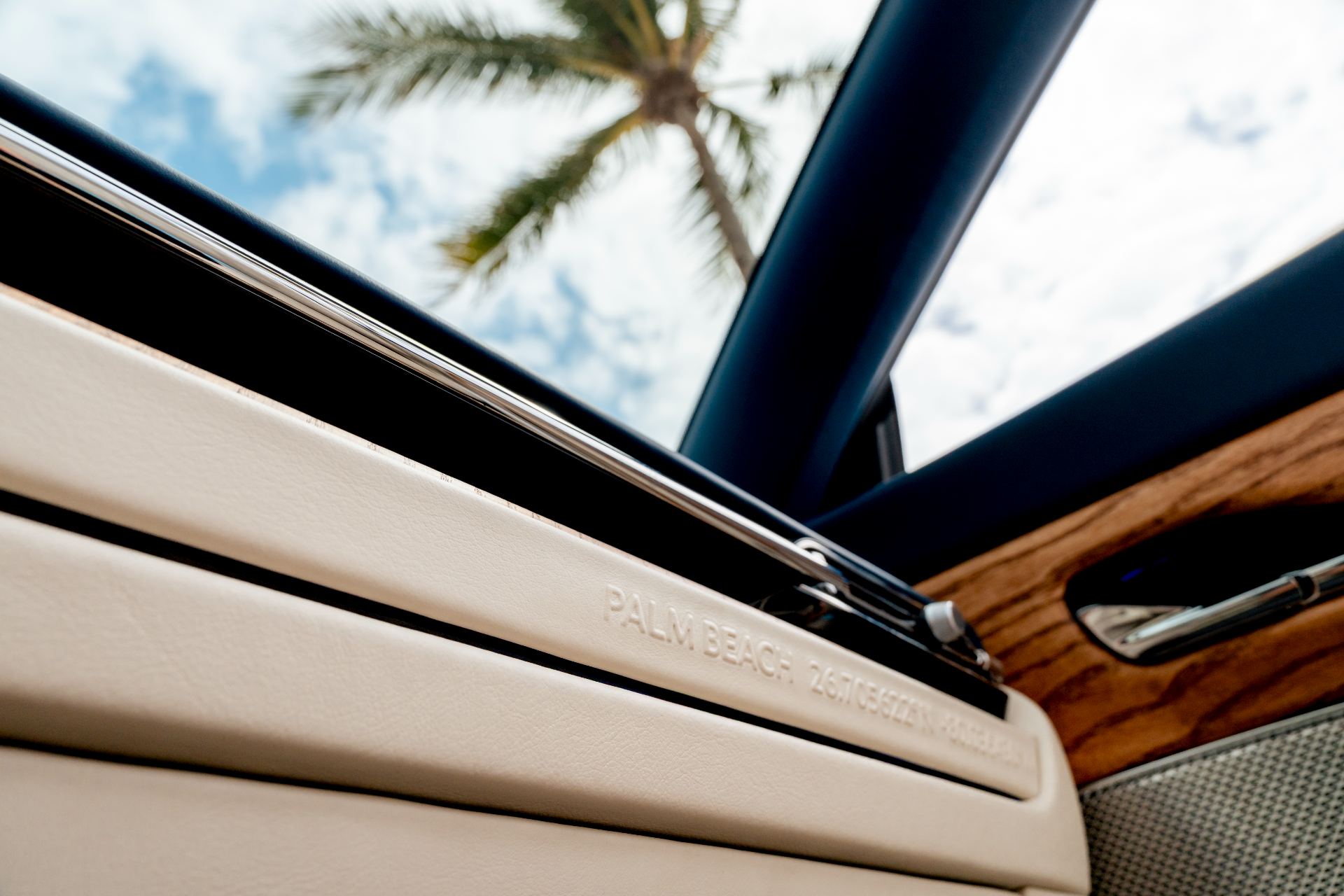 2026 aston martin db12 volante palm beach edition interior door trim