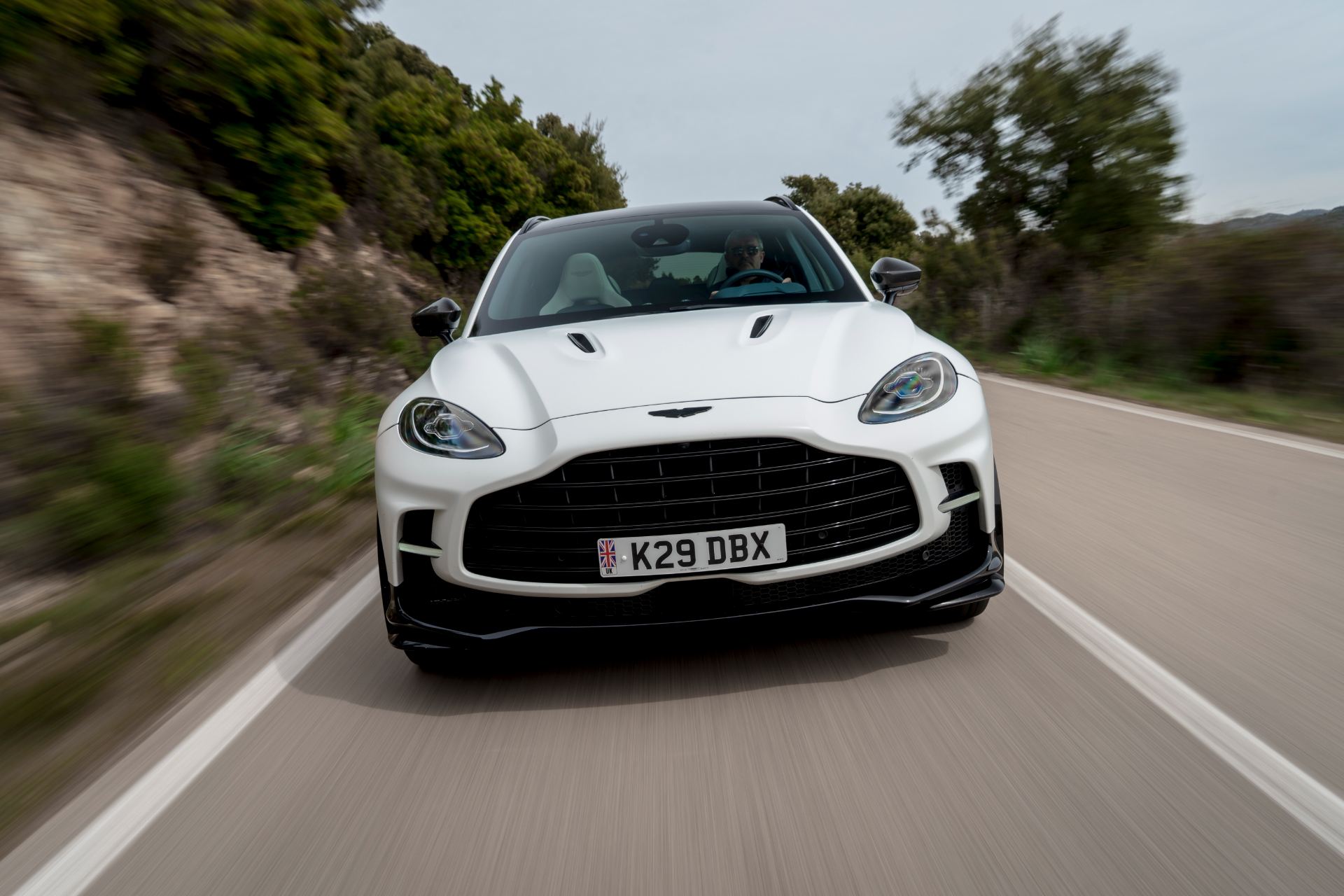 2026 aston martin dbx707 driving front white
