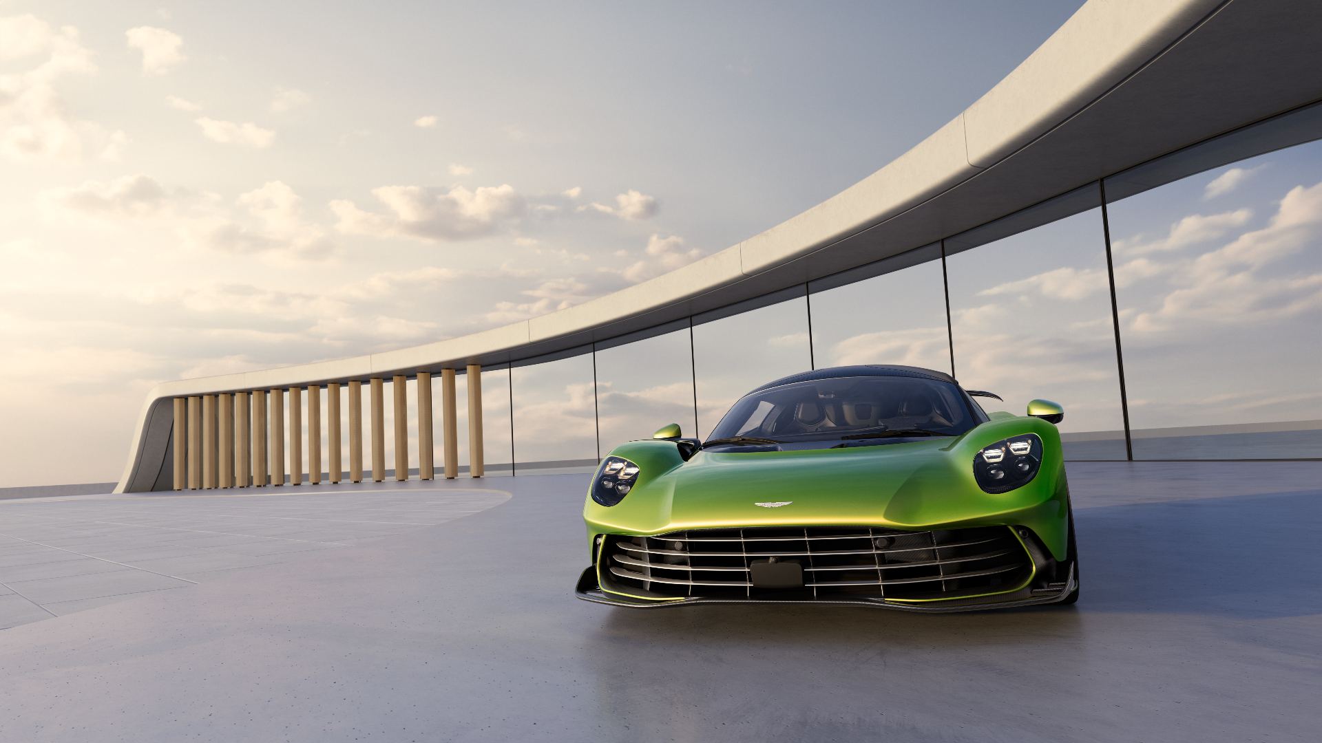 2026 aston martin valhalla front distant green