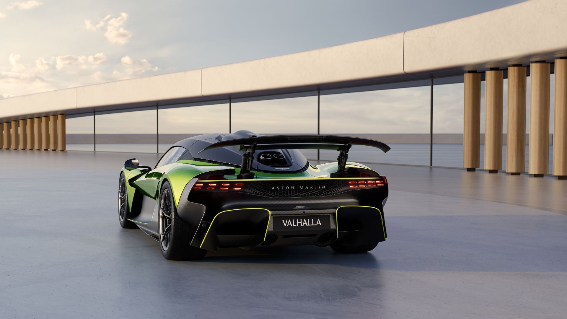2026 aston martin valhalla rear wing up green