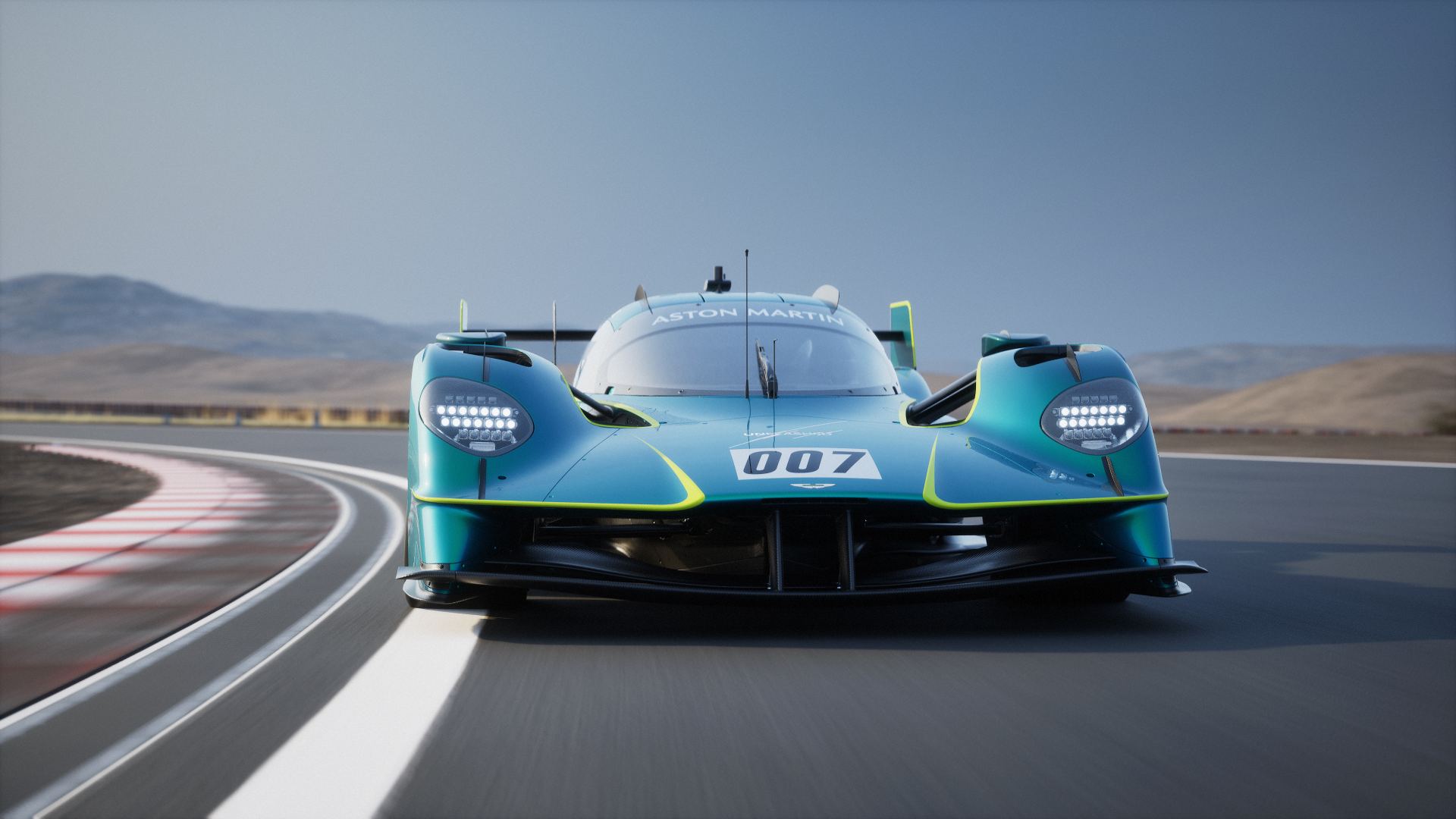 2026 aston martin valkyrie lm driving front bend teal