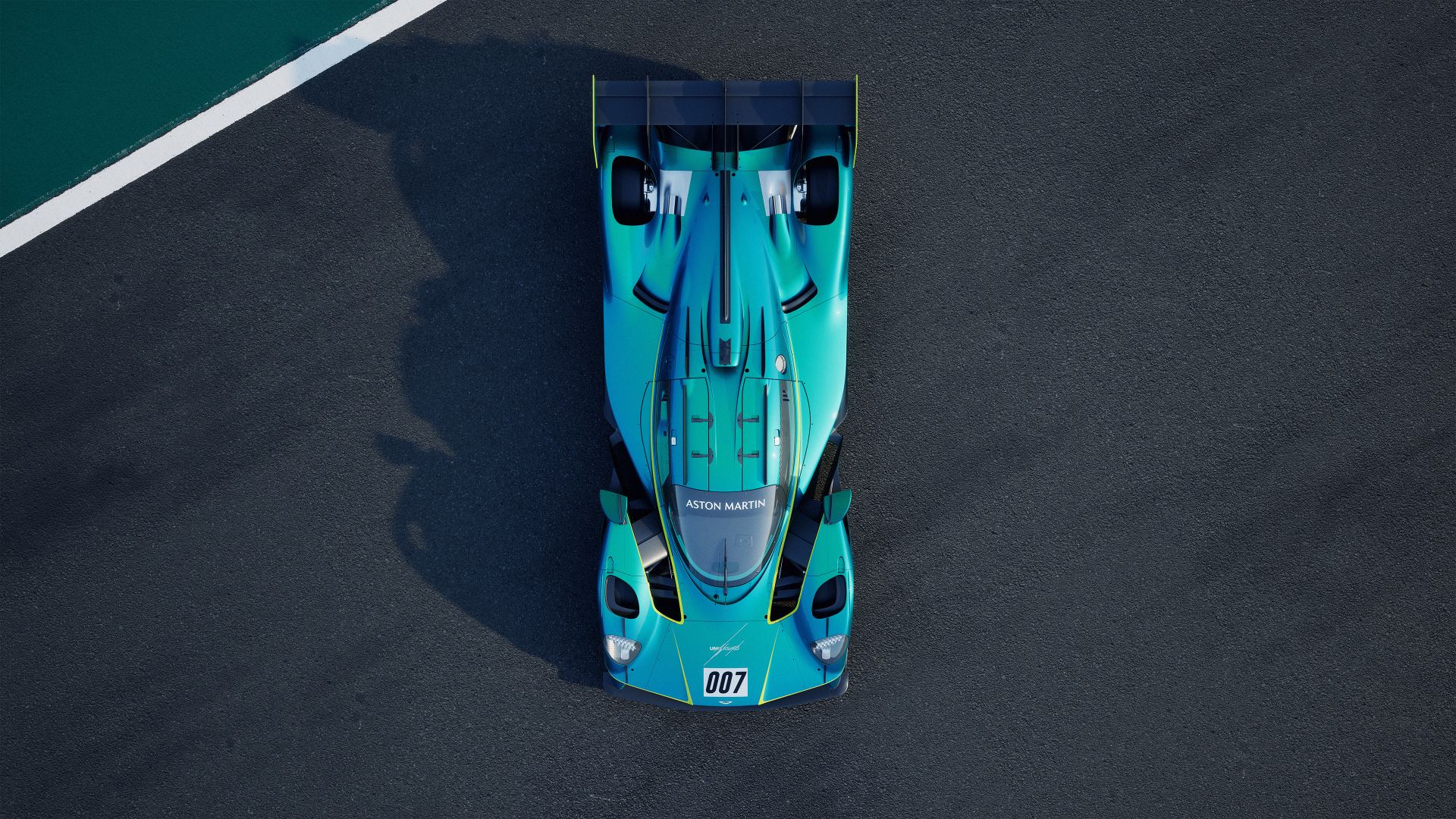 2026 aston martin valkyrie lm overhead teal