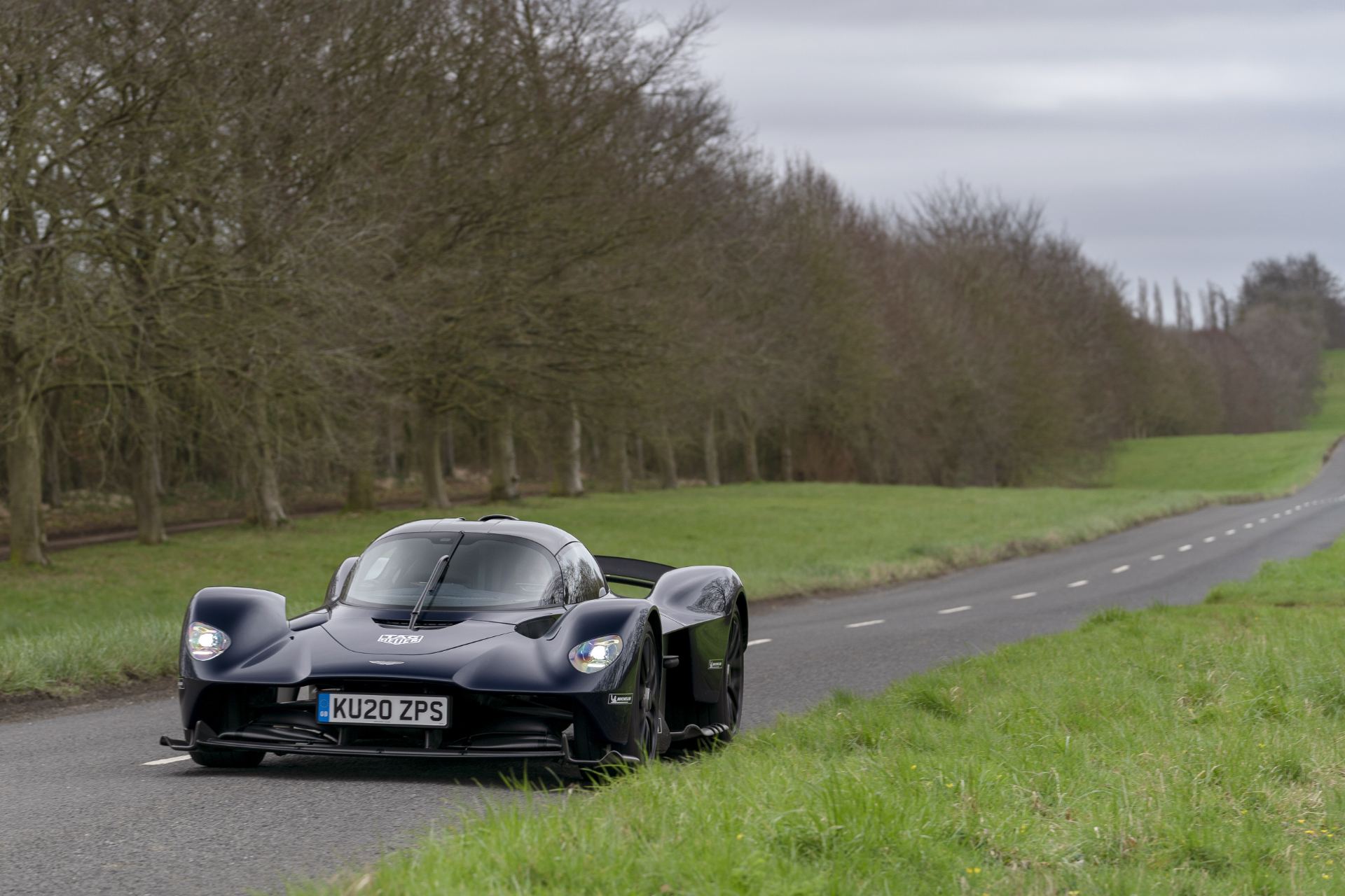 2026 aston martin valkyrie front roadside dark blue