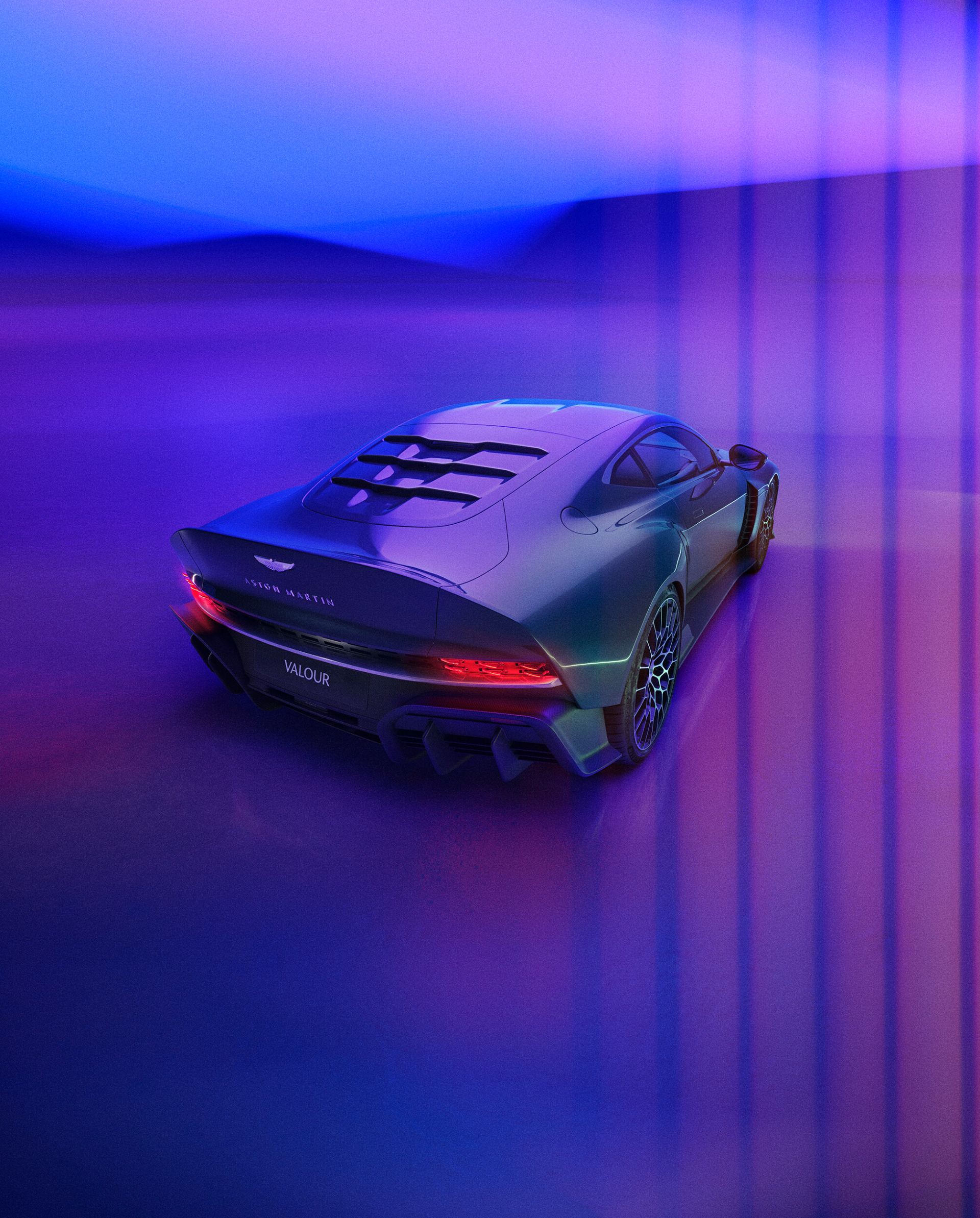 2026 aston martin valour high angle rear three quarter