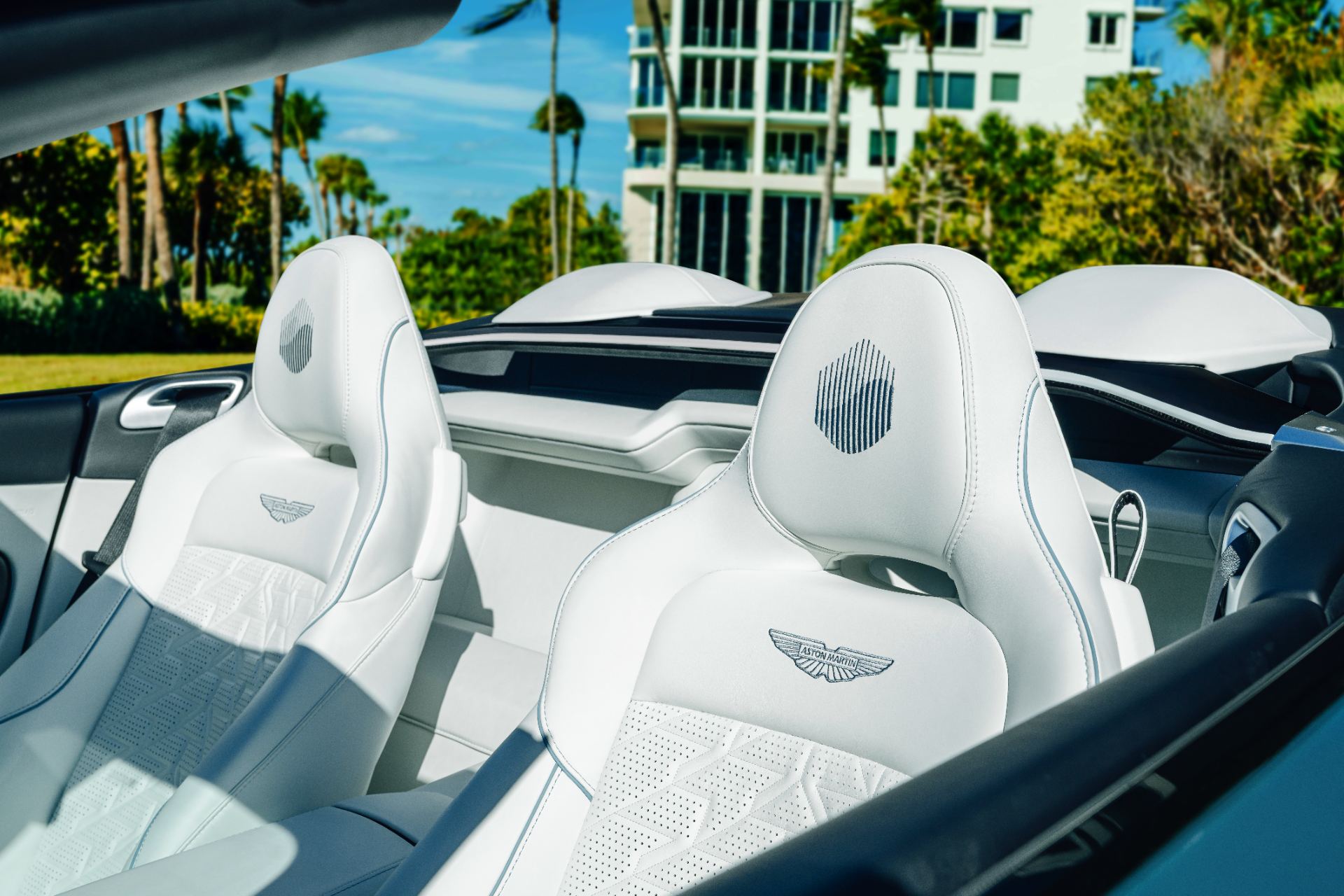 2026 aston martin vanquish volante wave edition interior white seats