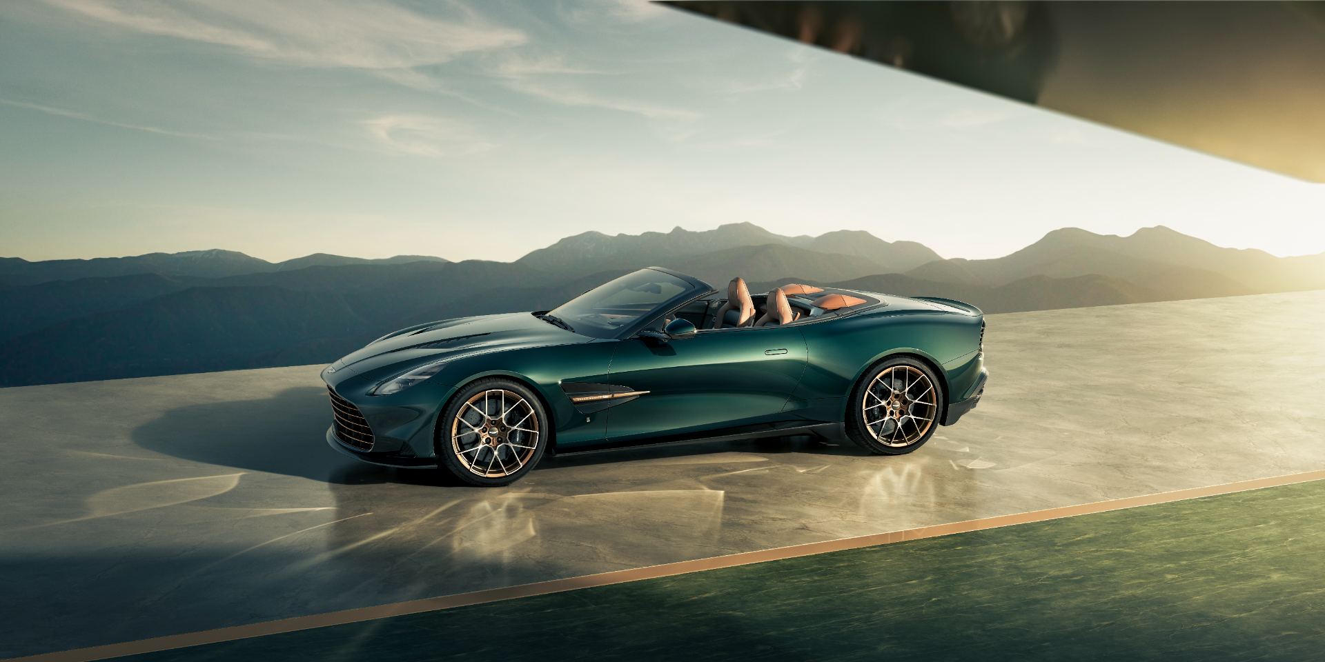 aston martin 60th anniversary volante edition side profile green