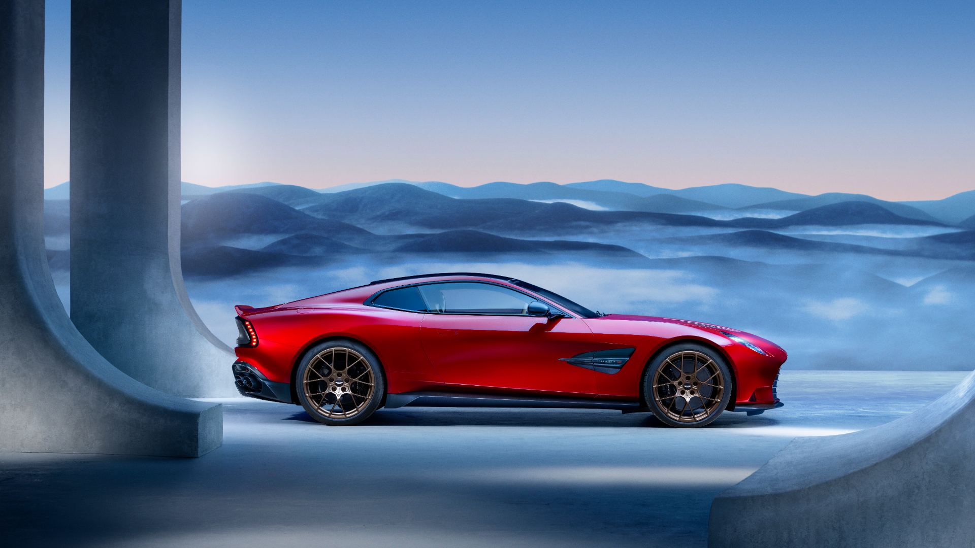 2026 aston martin vanquish side profile red
