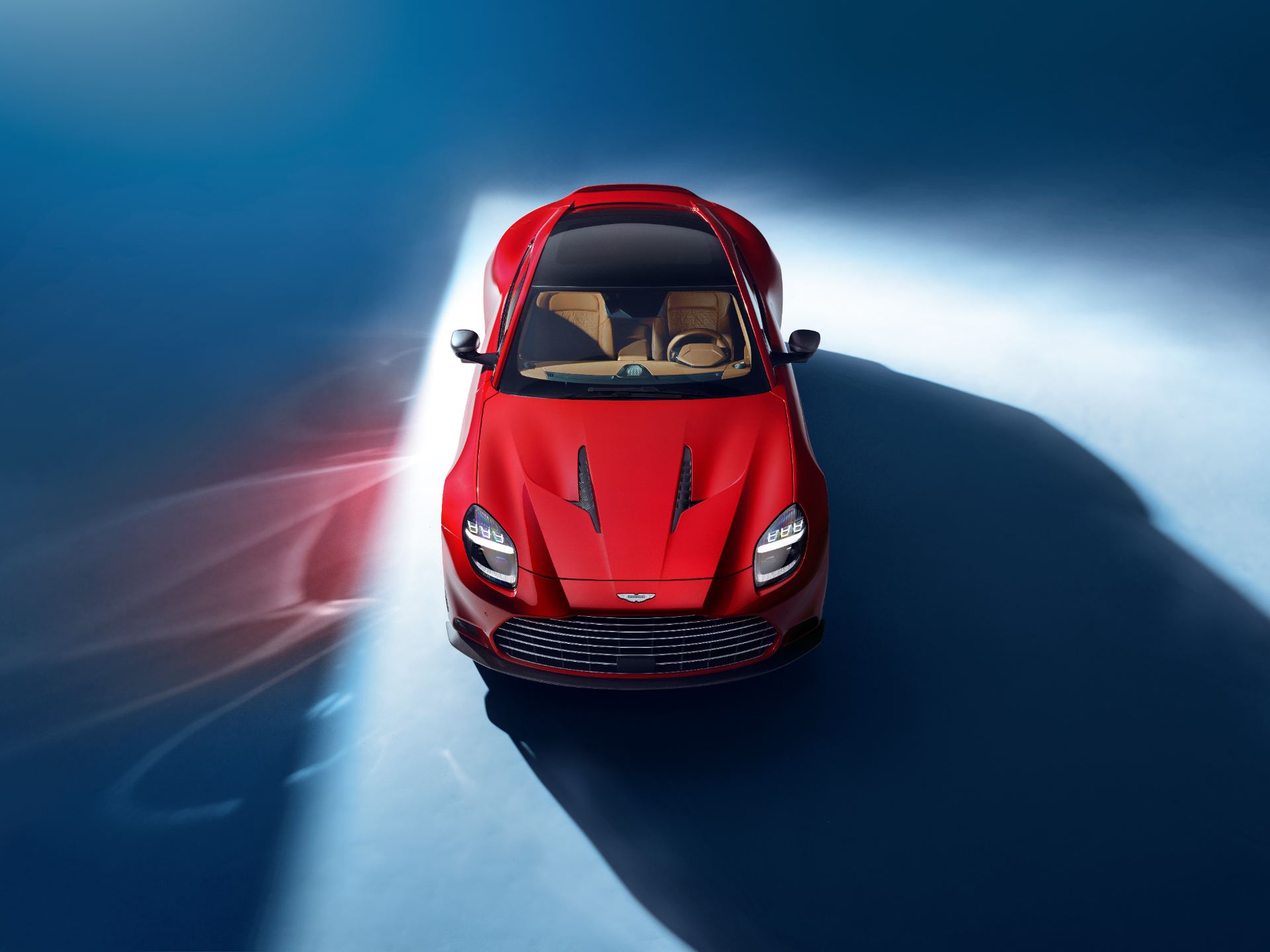 2026 aston martin vanquish overhead front red