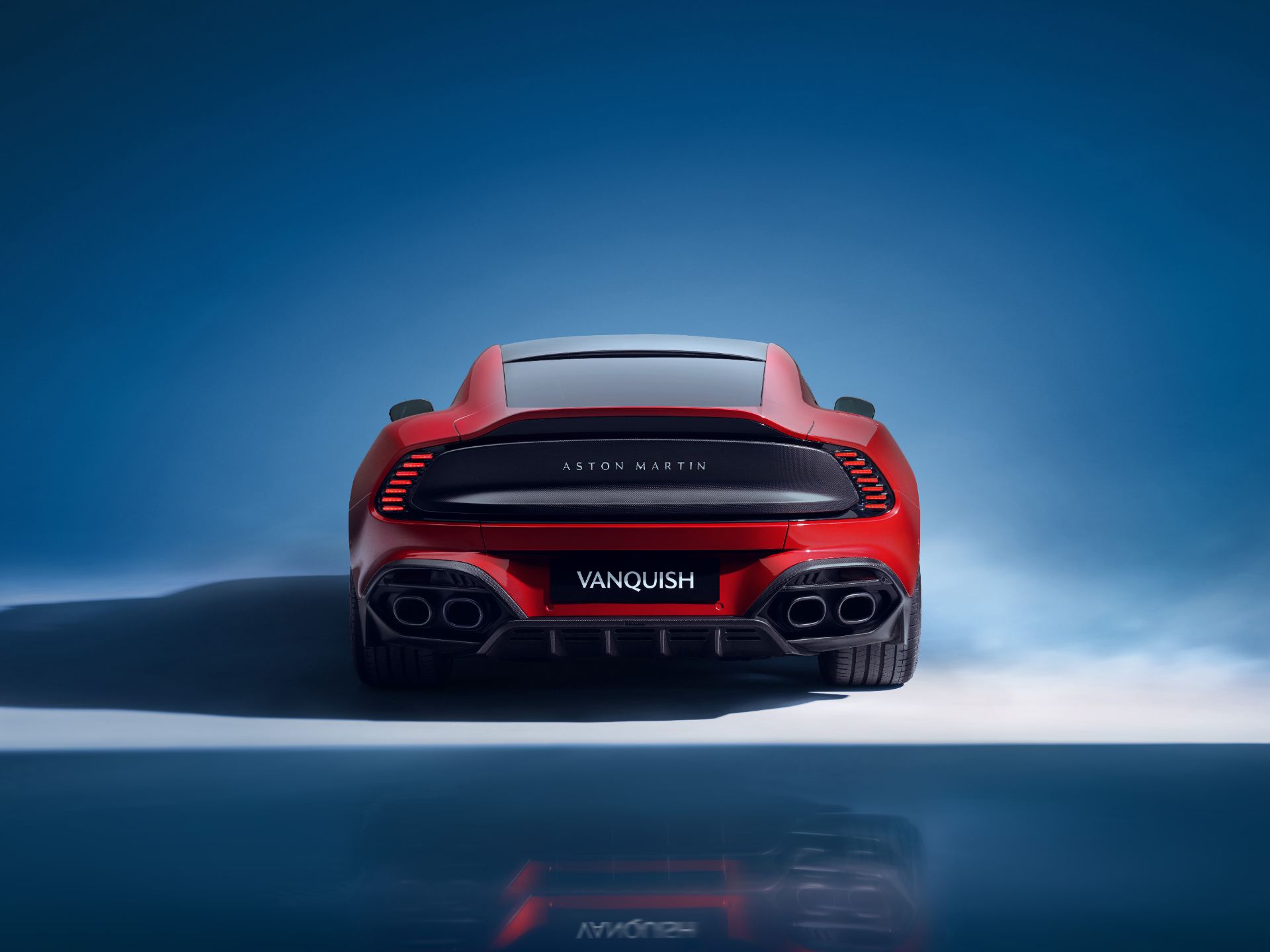2026 aston martin vanquish rear studio red