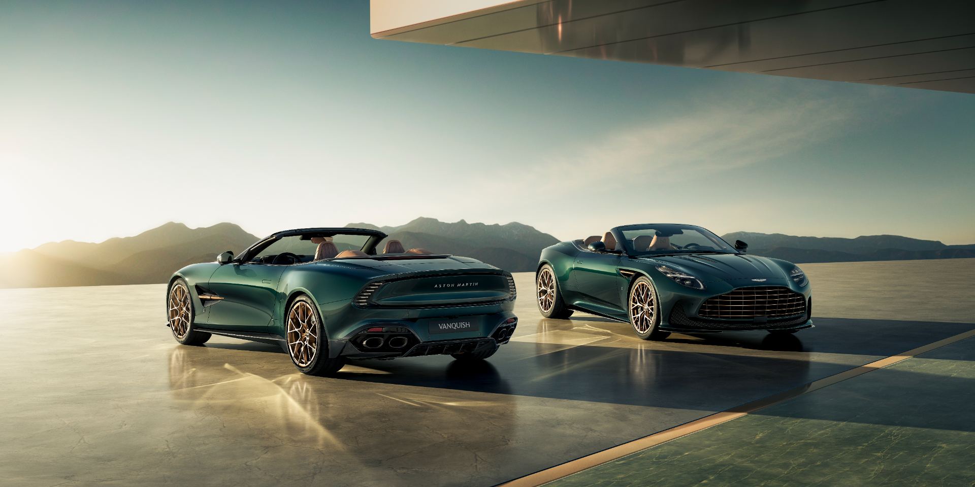 aston martin 60th anniversary volante editions pair green