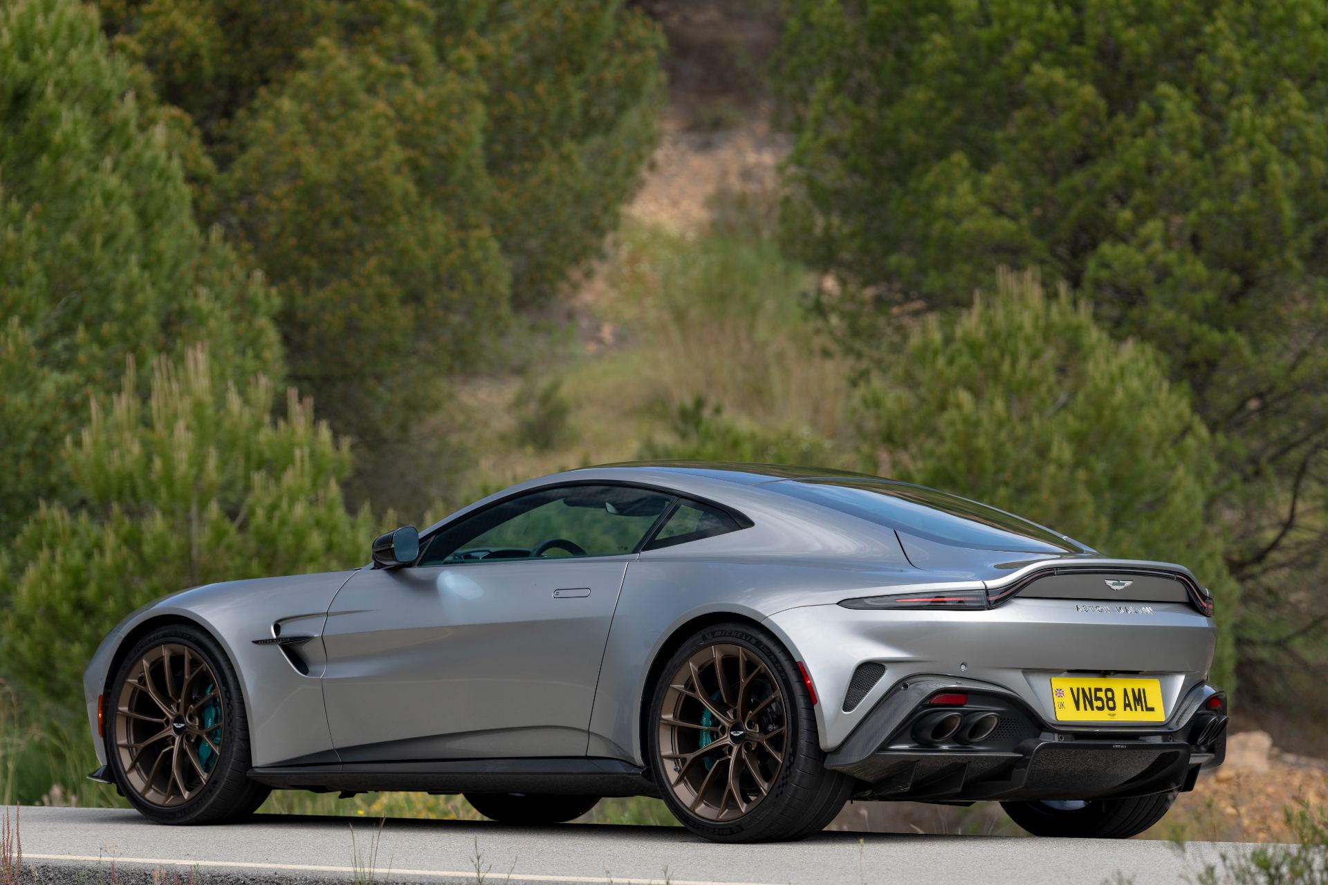 2026 aston martin vantage rear three quarter silver