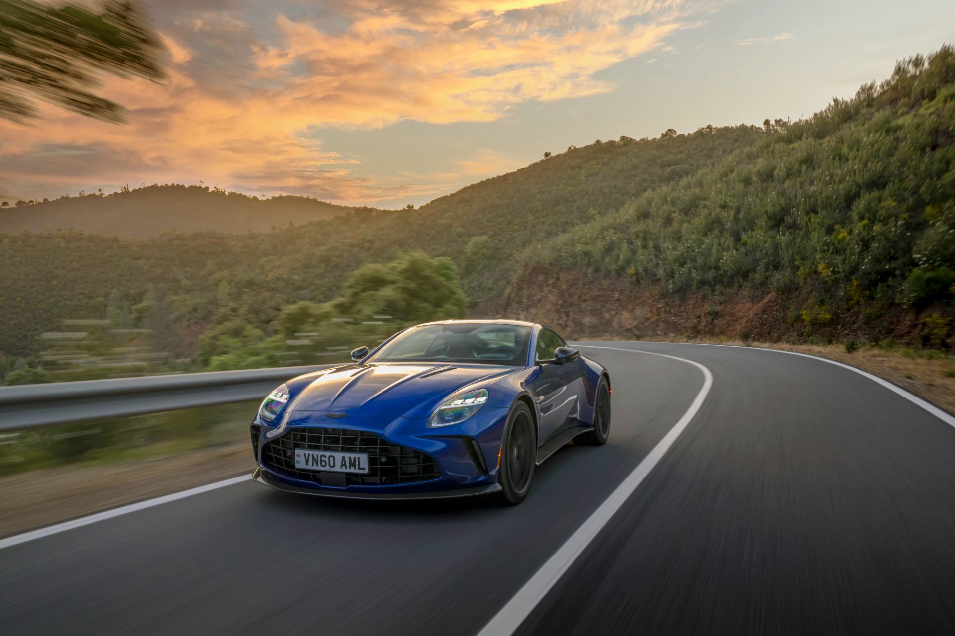 2026 aston martin vantage driving front ion blue