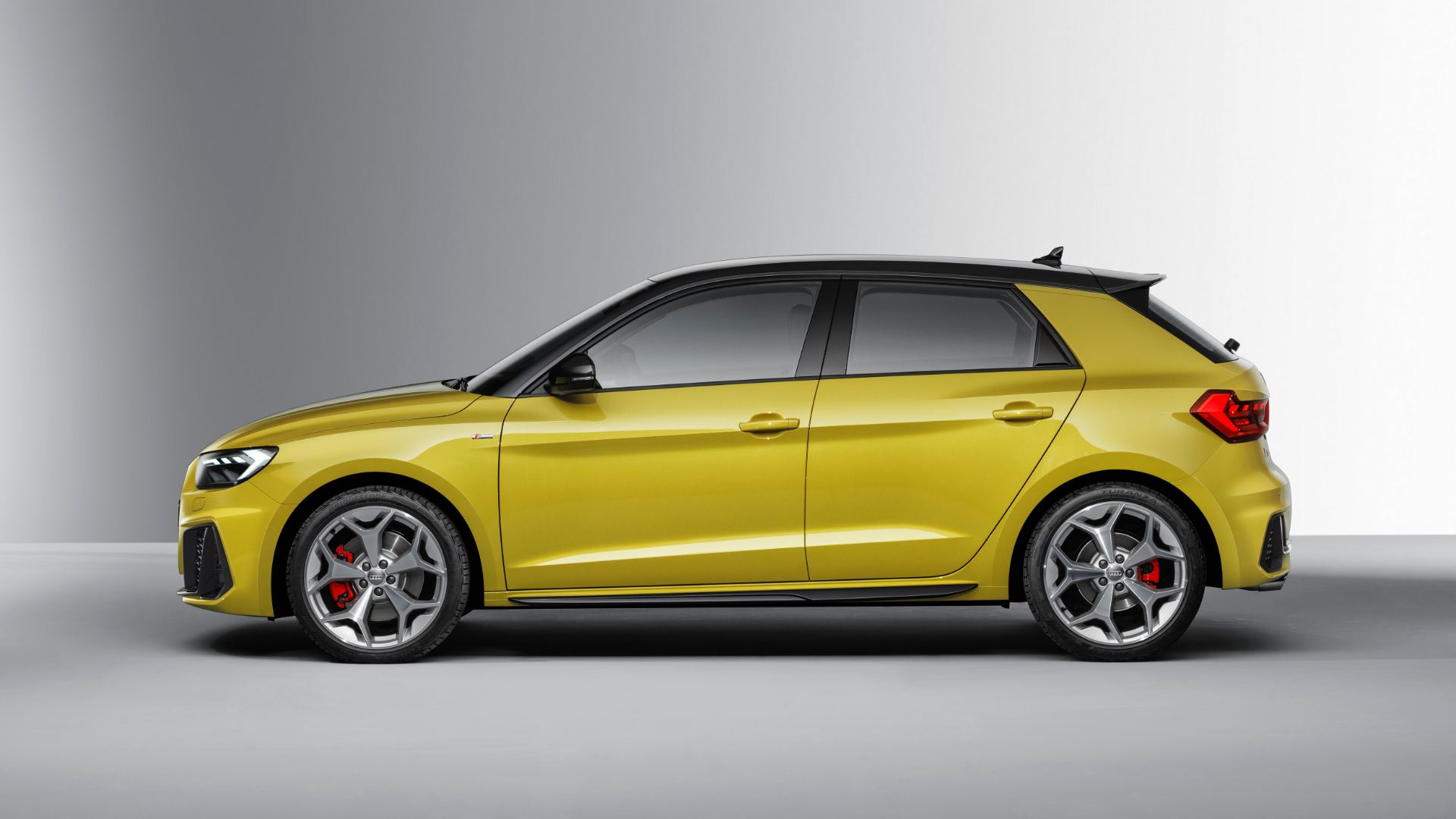 2026 audi a1 sportback side profile studio yellow