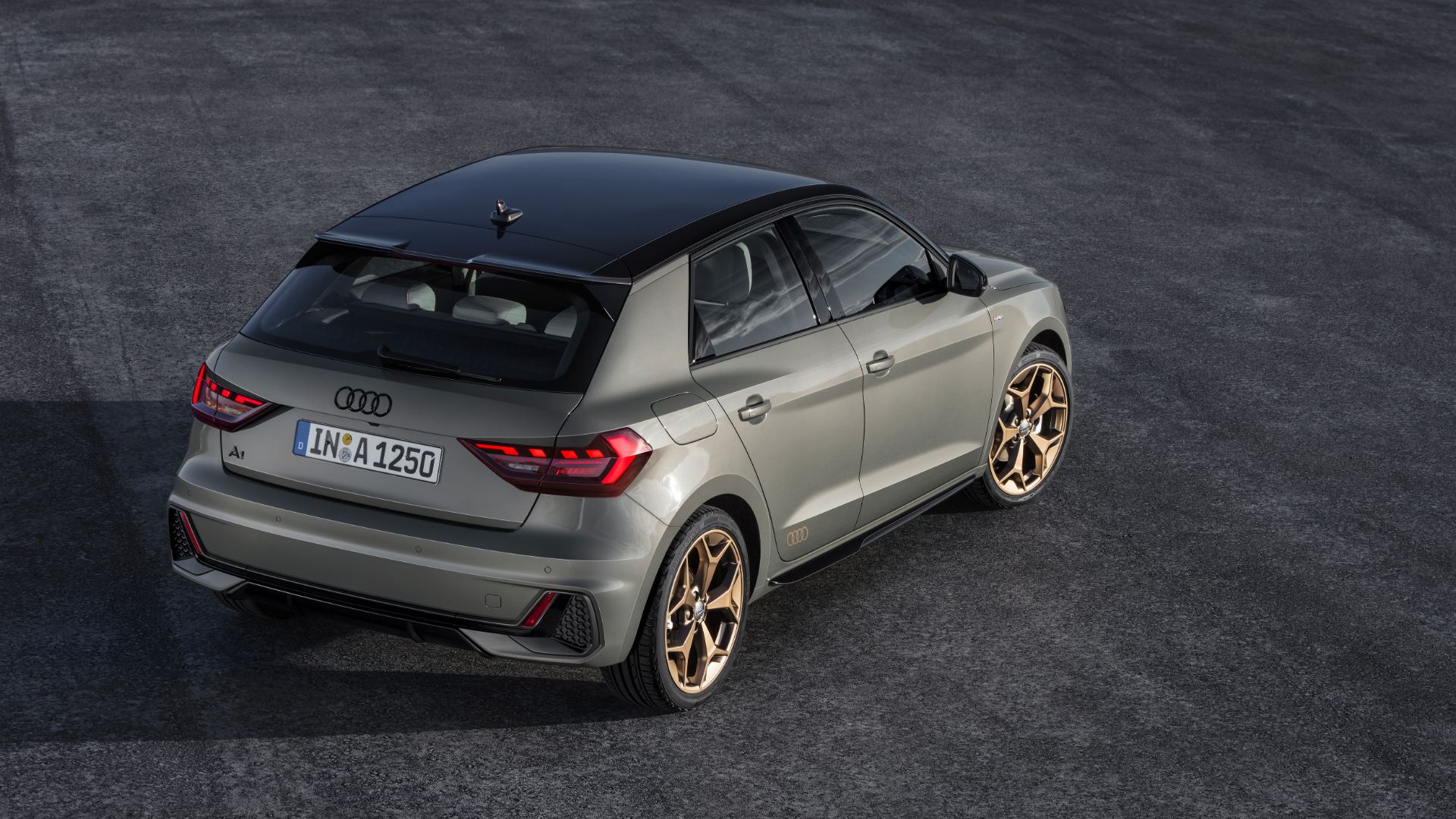 2026 audi a1 sportback high angle rear three quarter grey