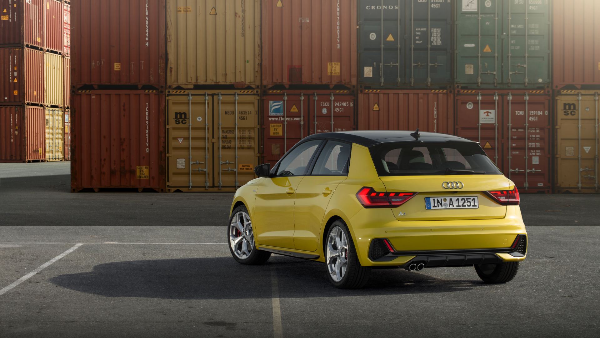 2026 audi a1 sportback rear three quarter containers yellow