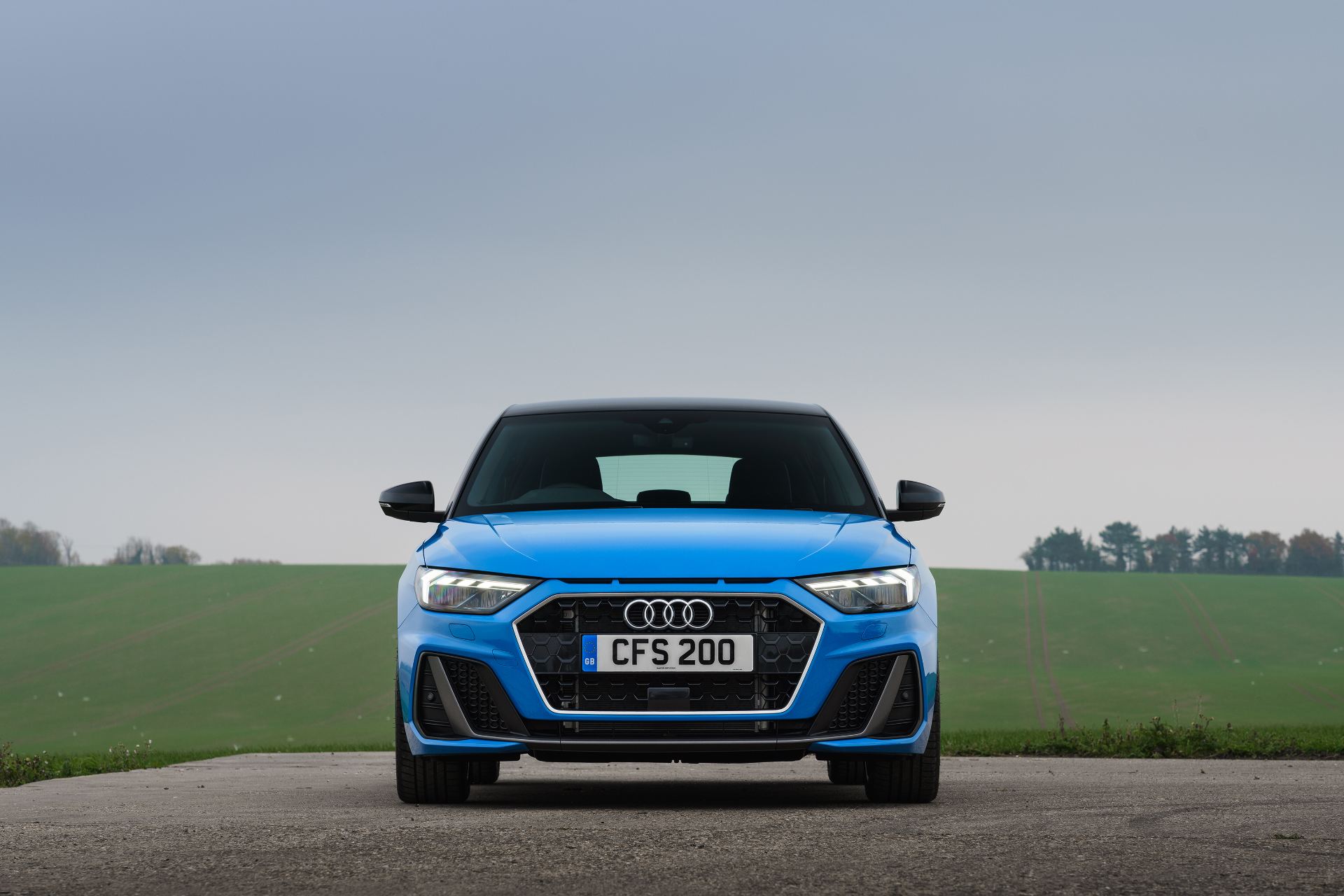 2026 audi a1 sportback s line front fields blue