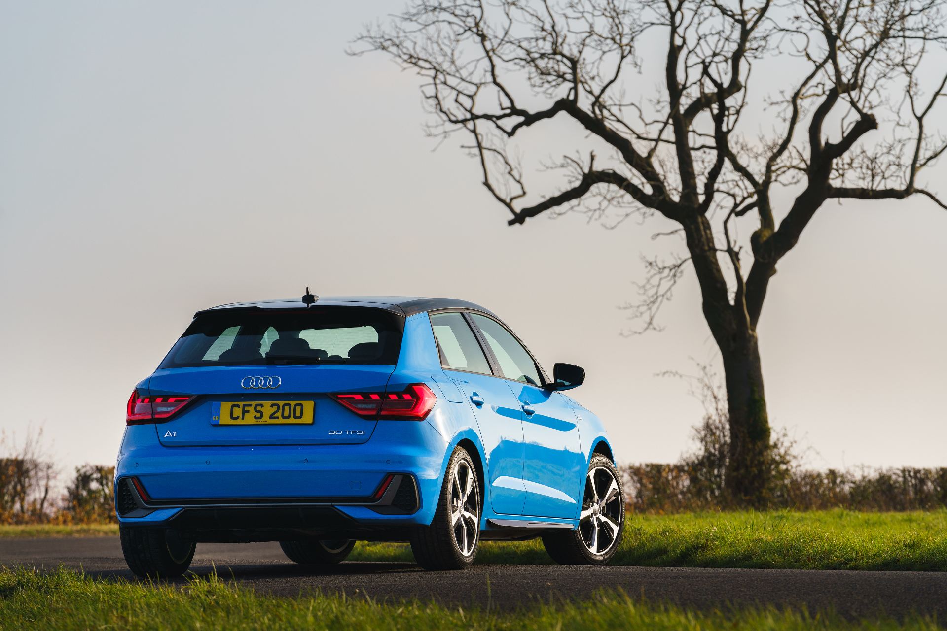 2026 audi a1 sportback s line rear three quarter tree blue