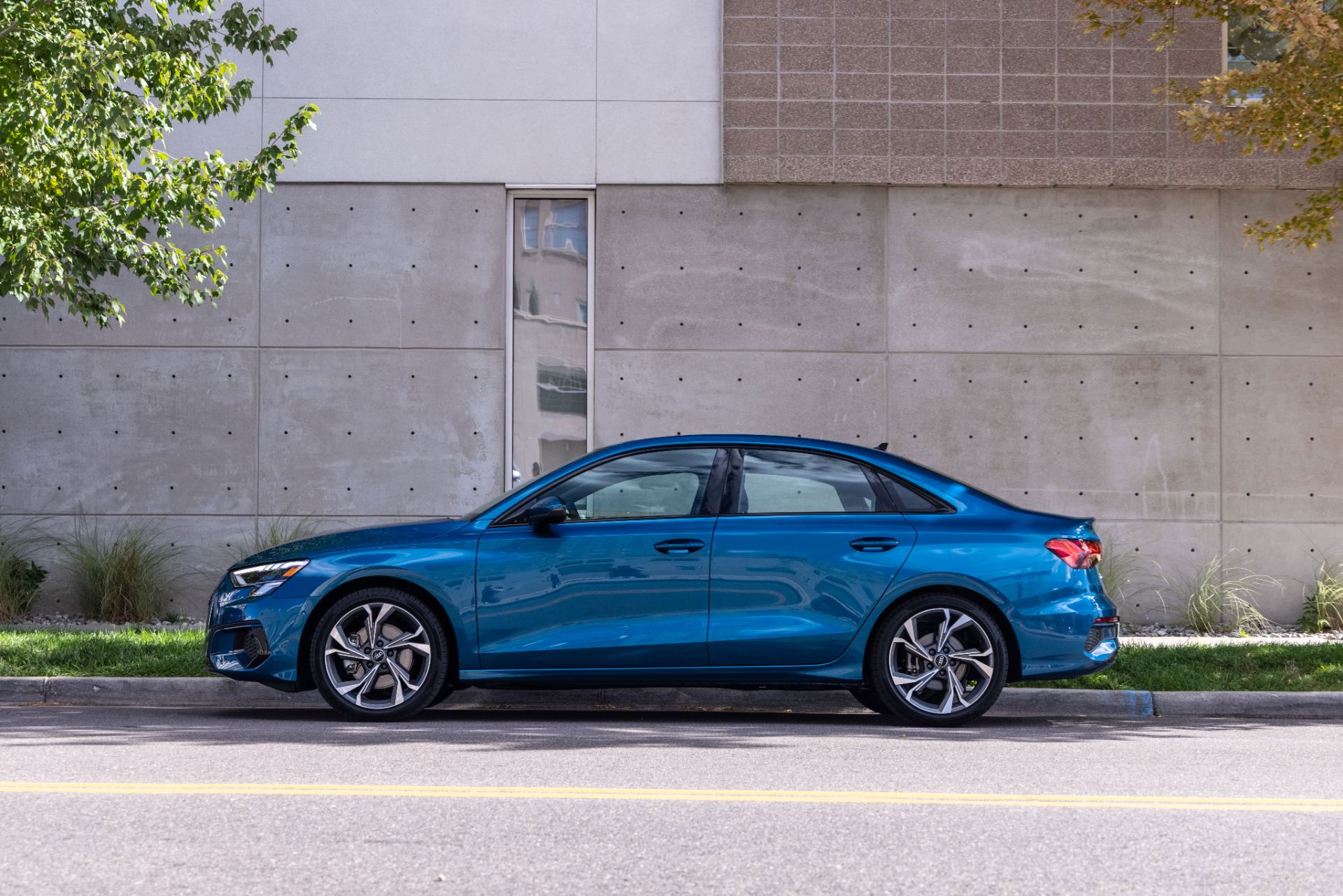 audi a3 side profile atoll blue