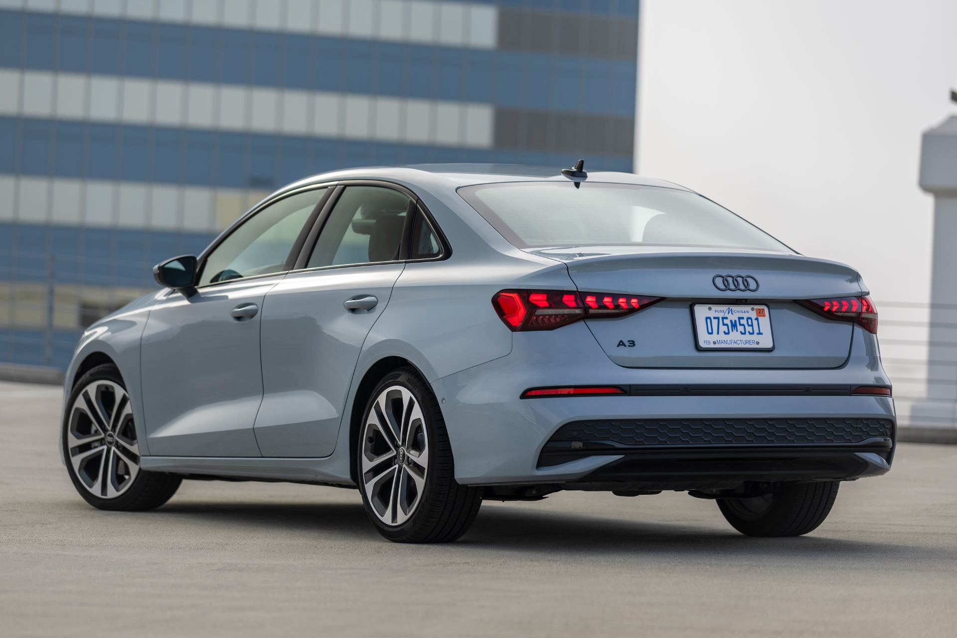 2026 audi a3 rear three quarter grey