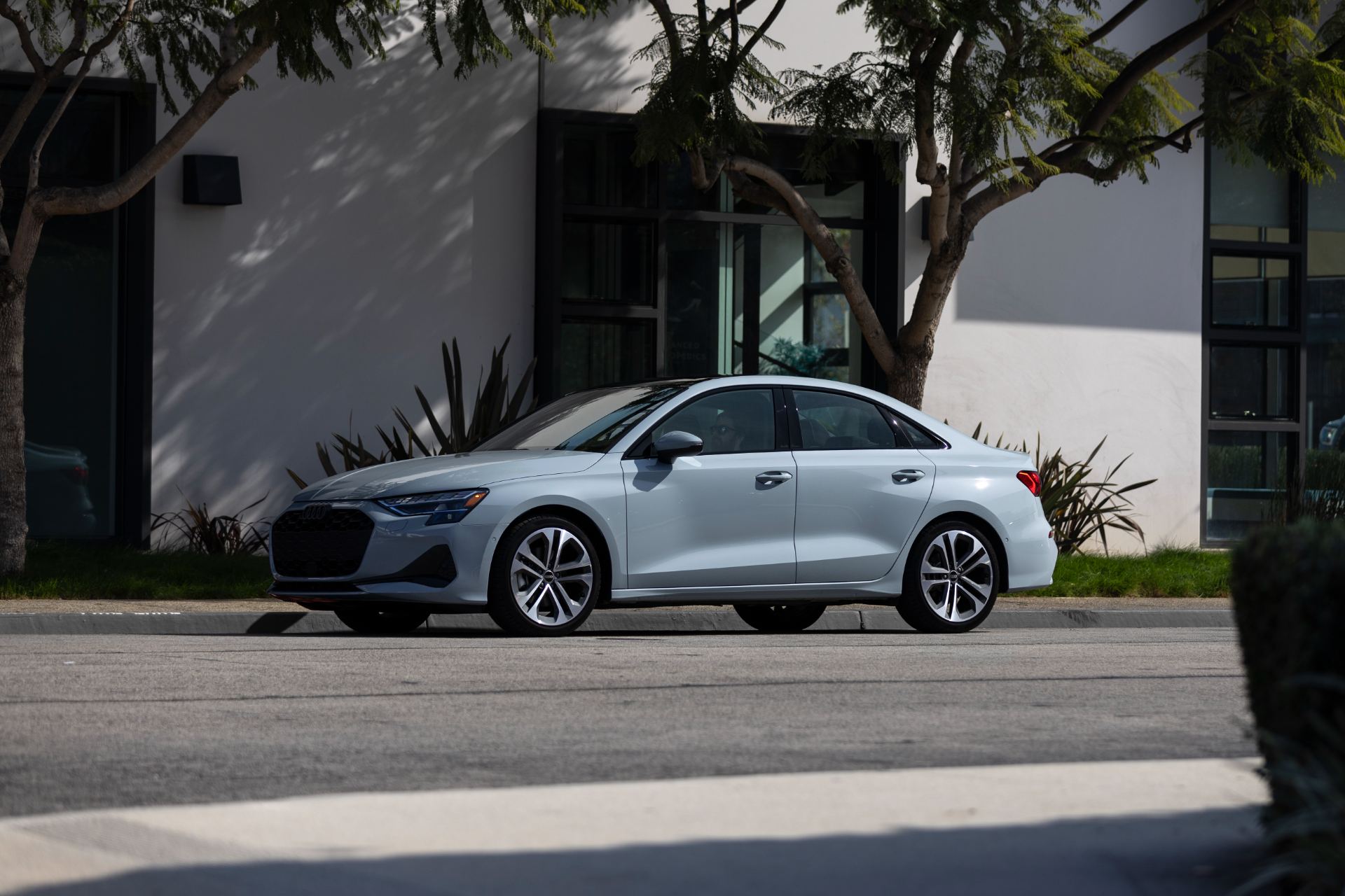 2026 audi a3 side profile street grey