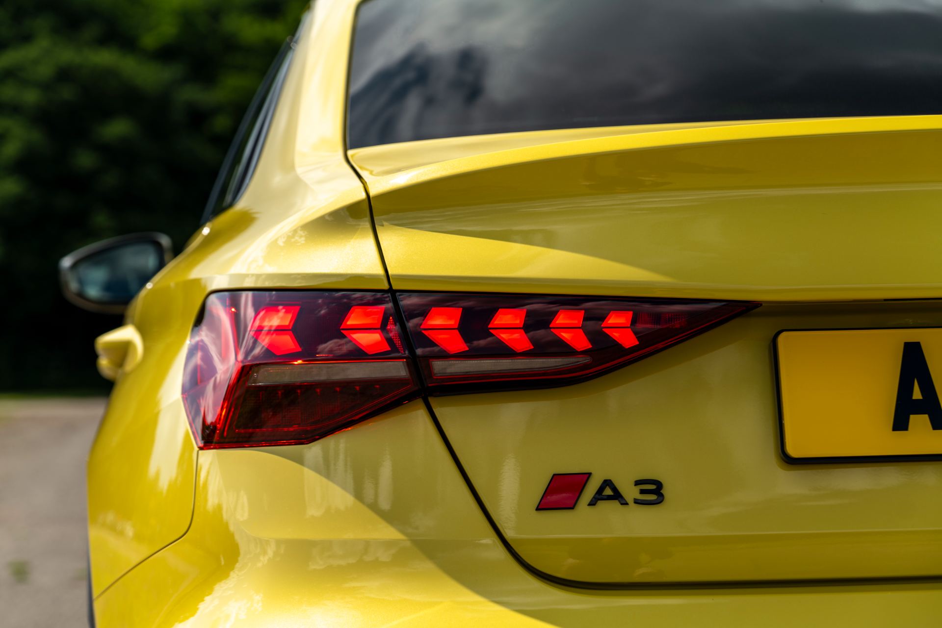 2025 audi a3 saloon taillight a3 badge yellow
