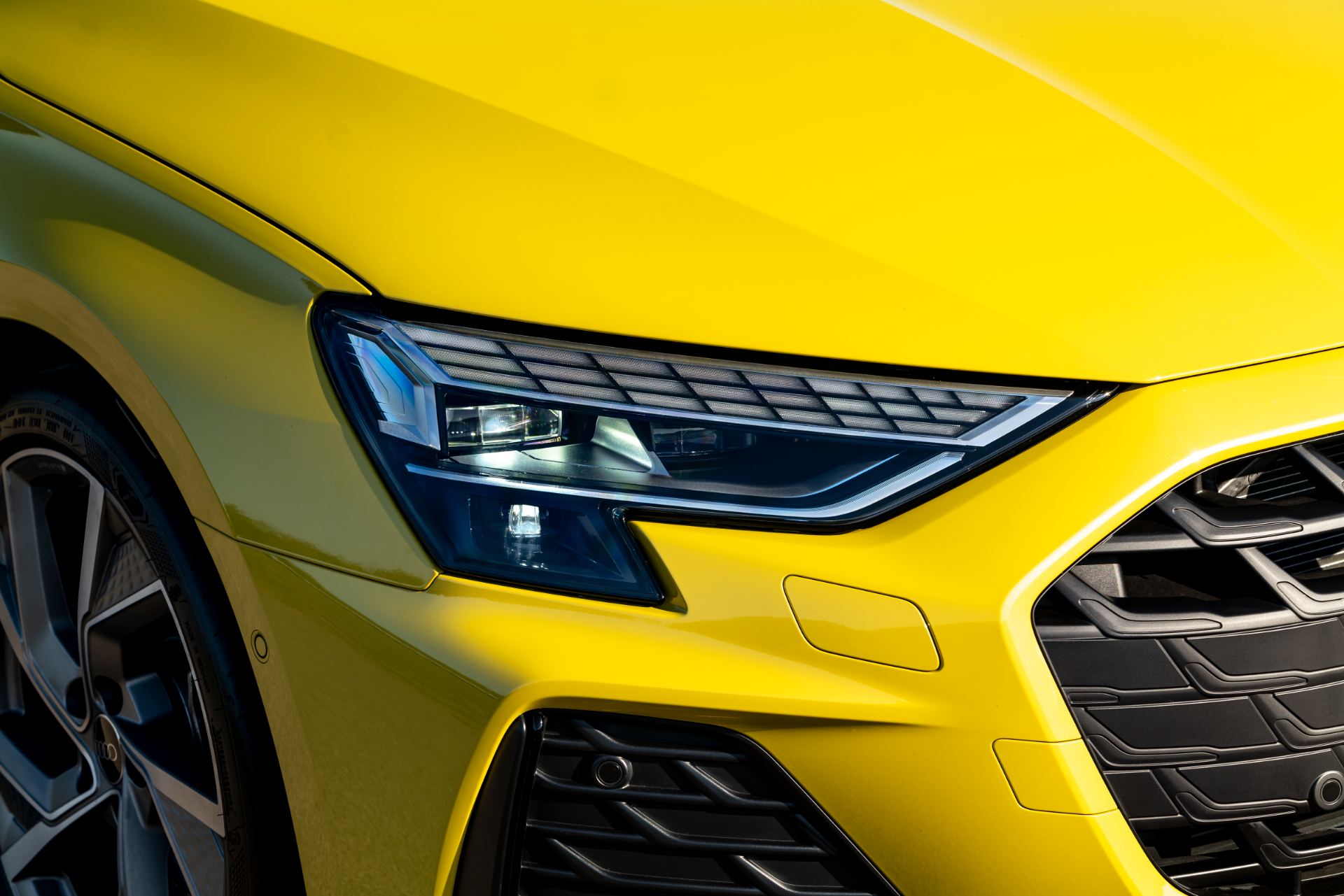 2025 audi a3 saloon headlight grille yellow