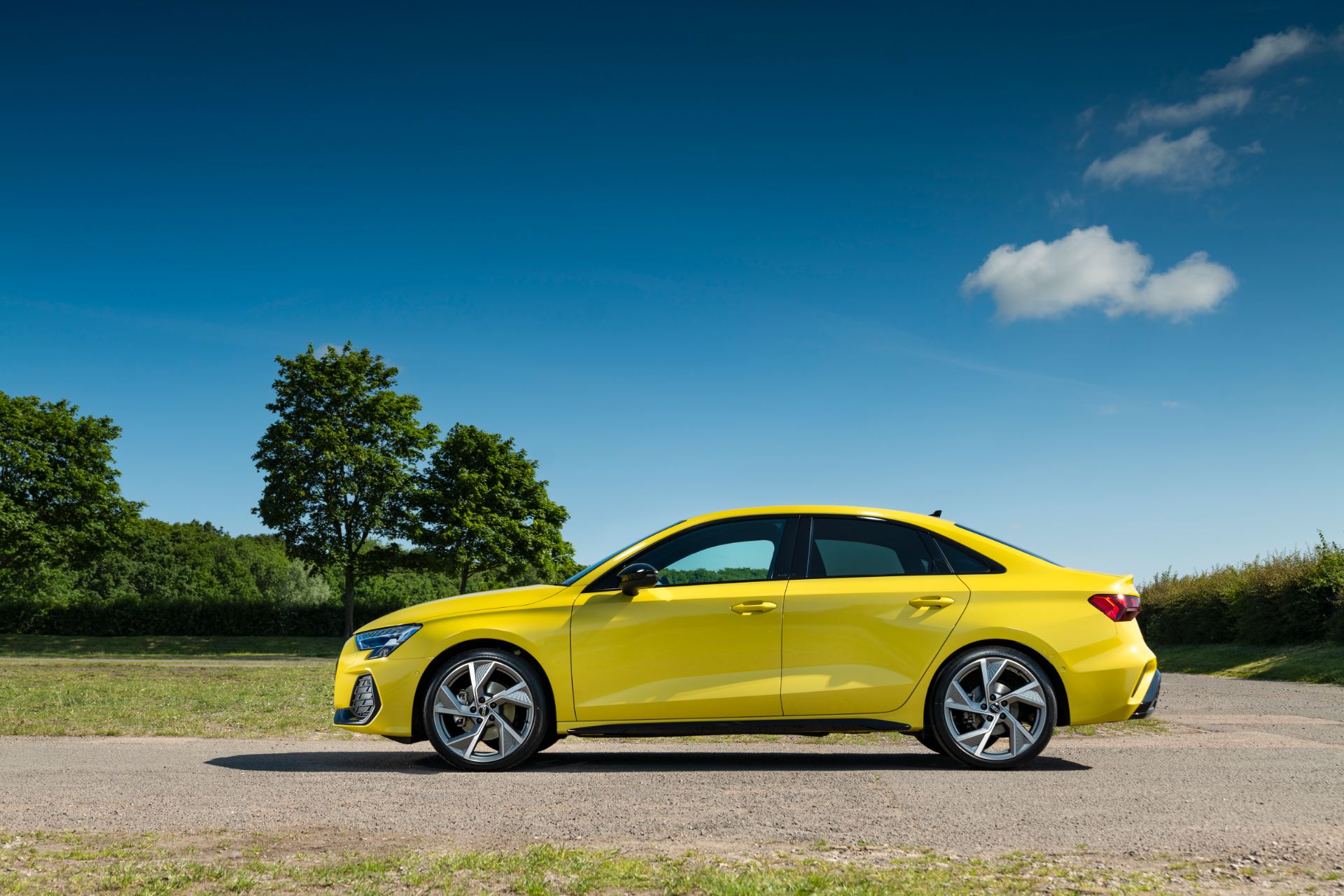 2025 audi a3 saloon side profile yellow