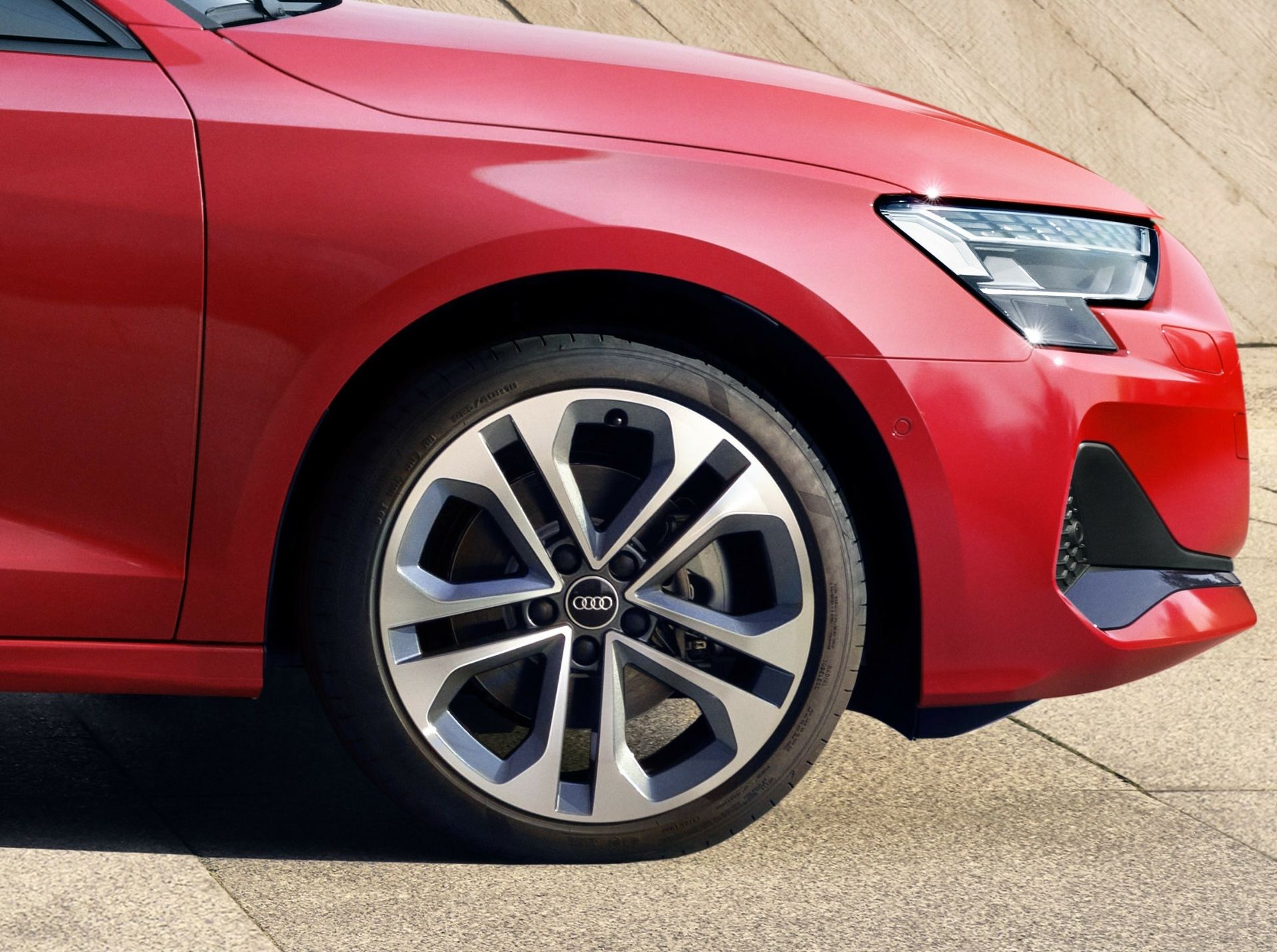 2025 audi a3 saloon wheel headlight red