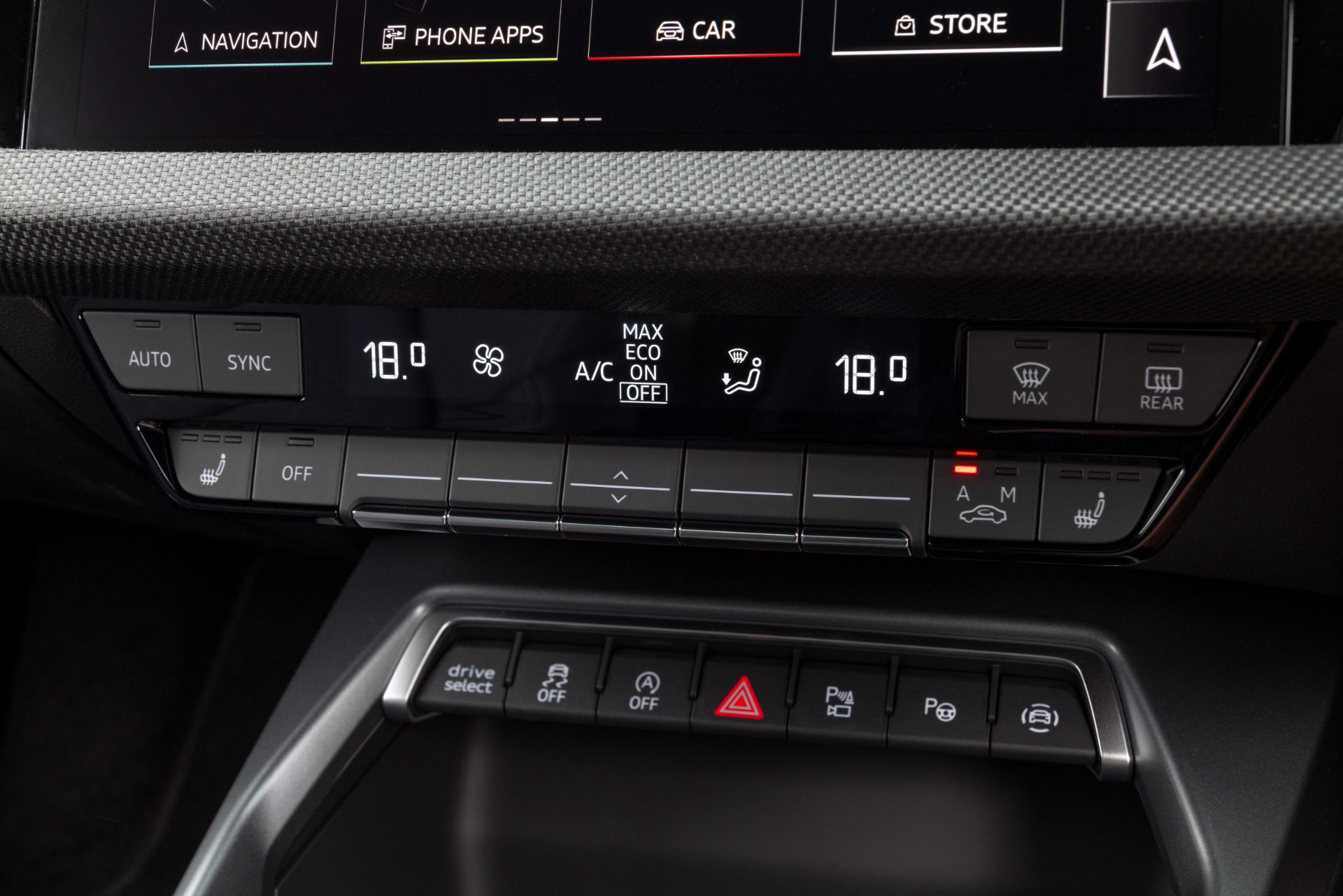 2025 audi a3 saloon interior climate controls