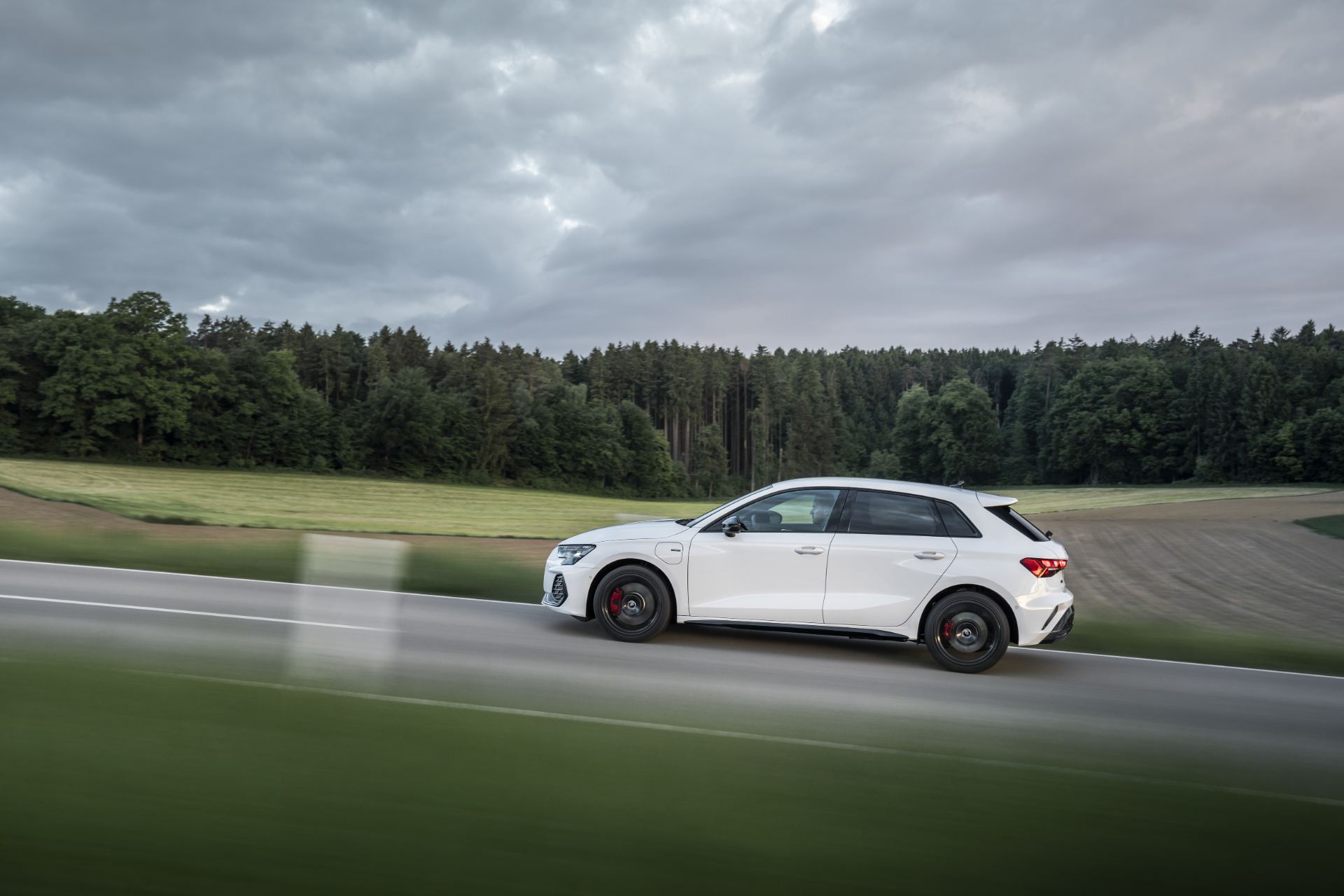 2027 audi a3 sportback e hybrid driving side profile white