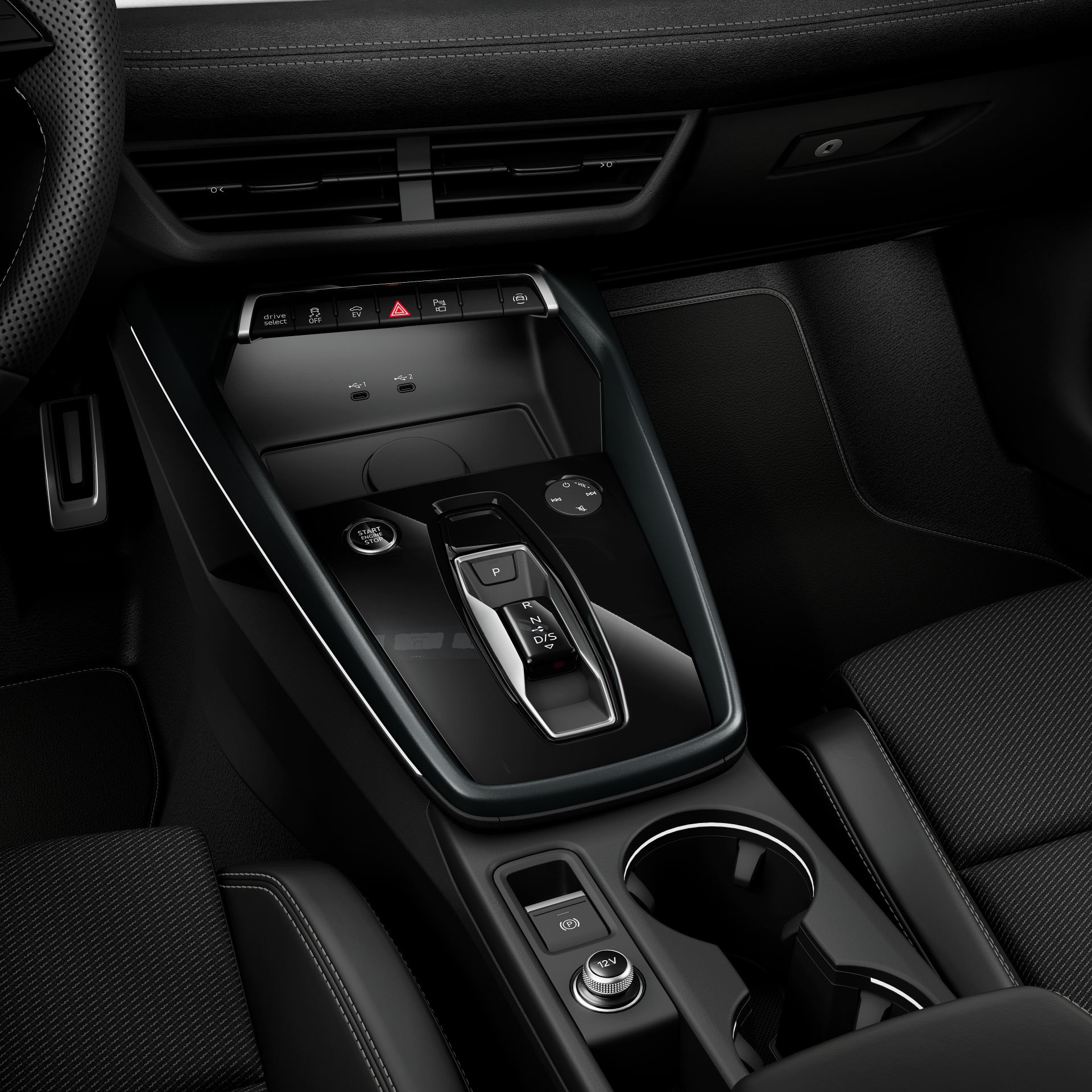 2027 audi a3 sportback e hybrid interior center console