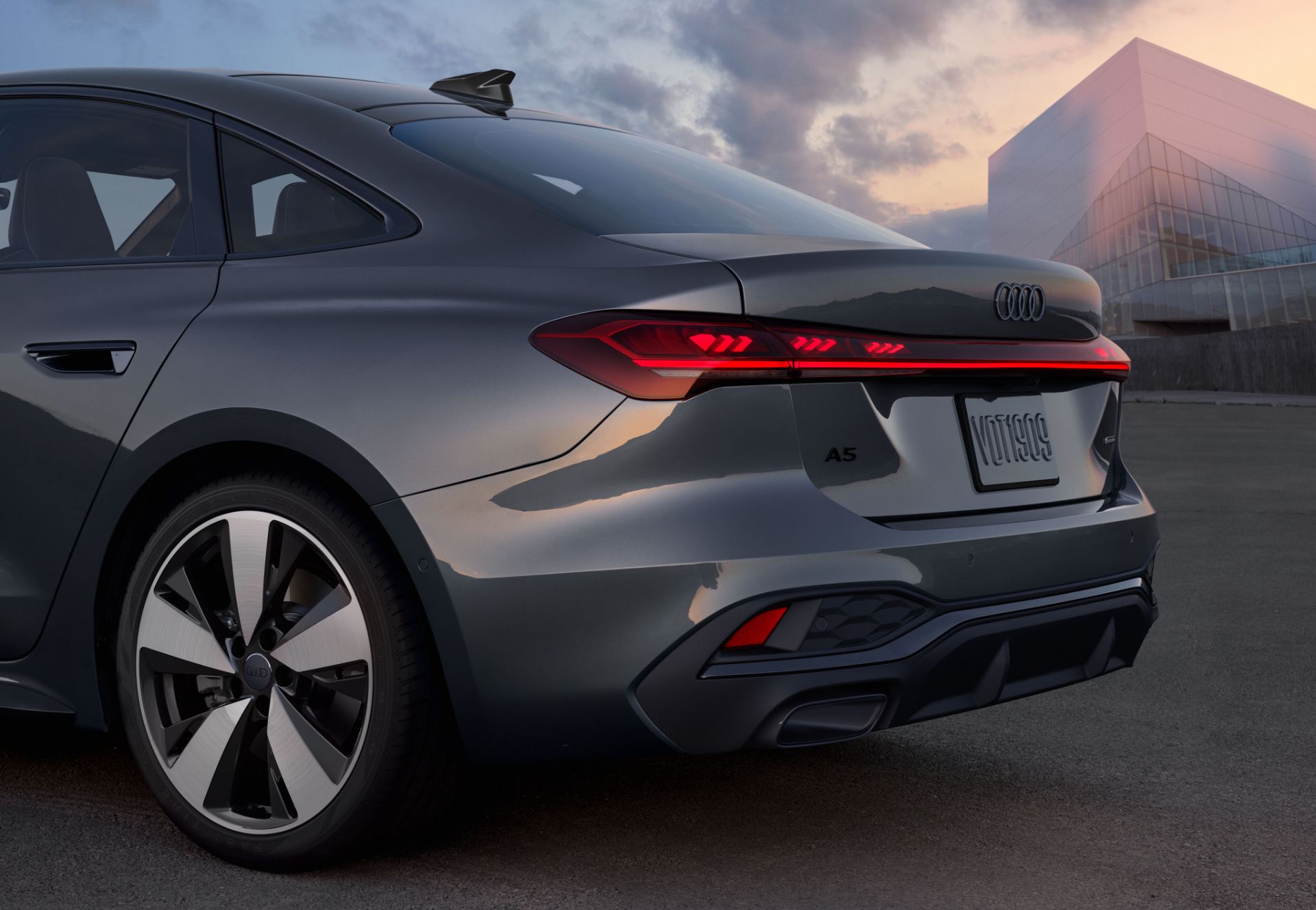 2026 audi a5 rear detail dusk grey