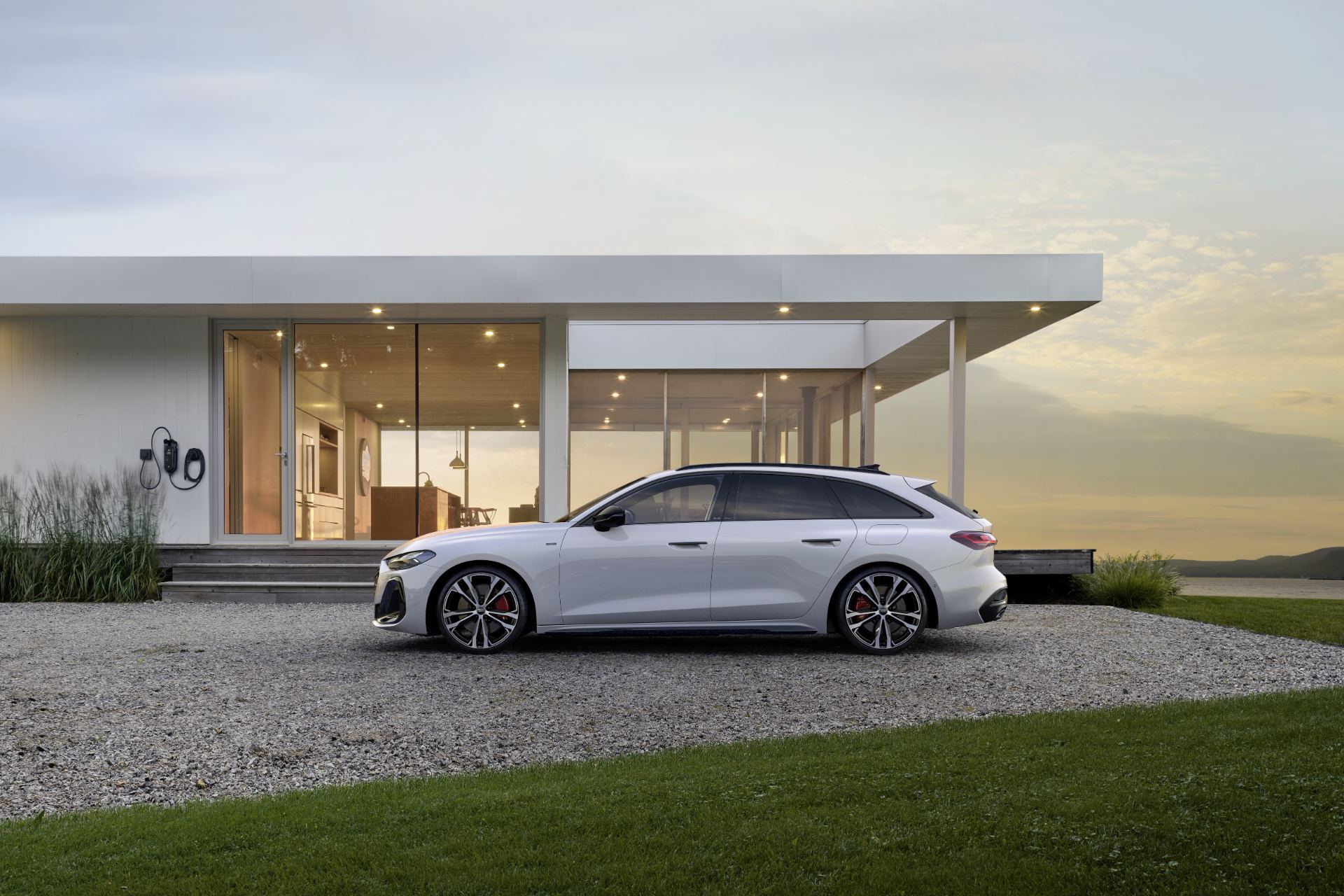 2026 audi a5 avant side profile house white