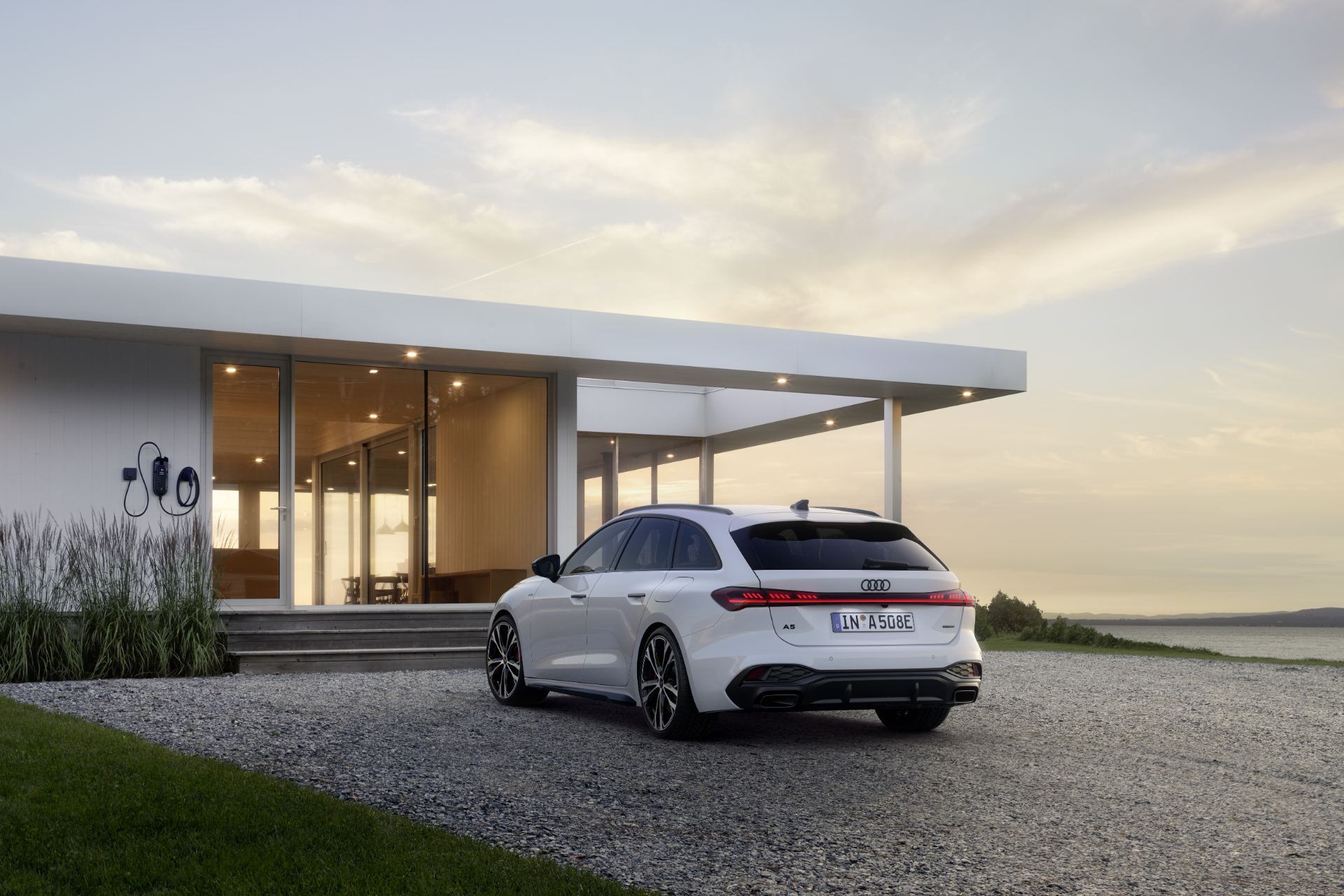 2026 audi a5 avant rear three quarter house white