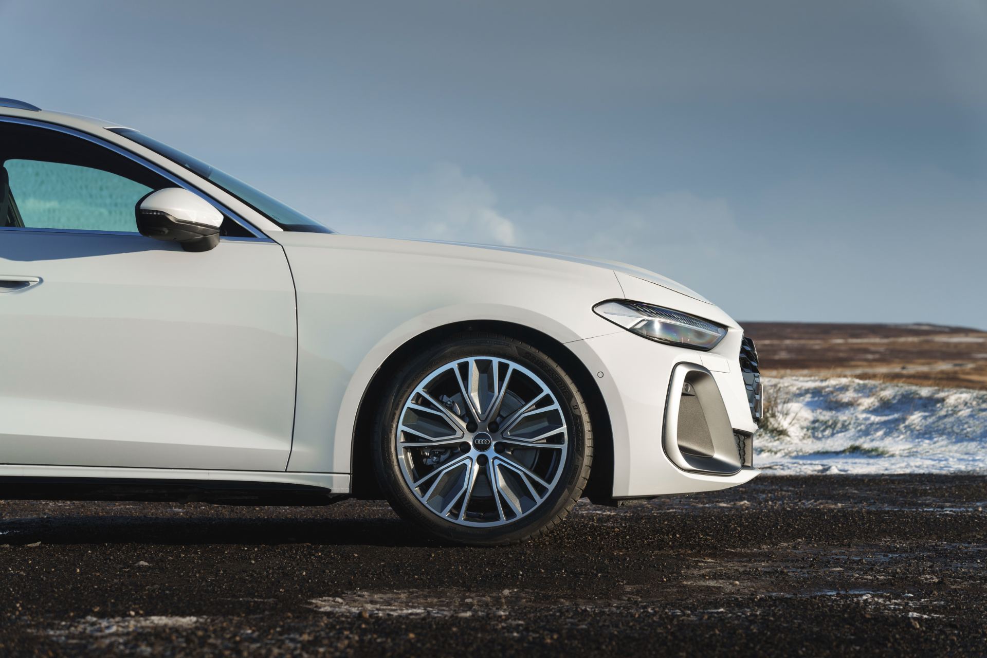 audi a5 avant front side profile white